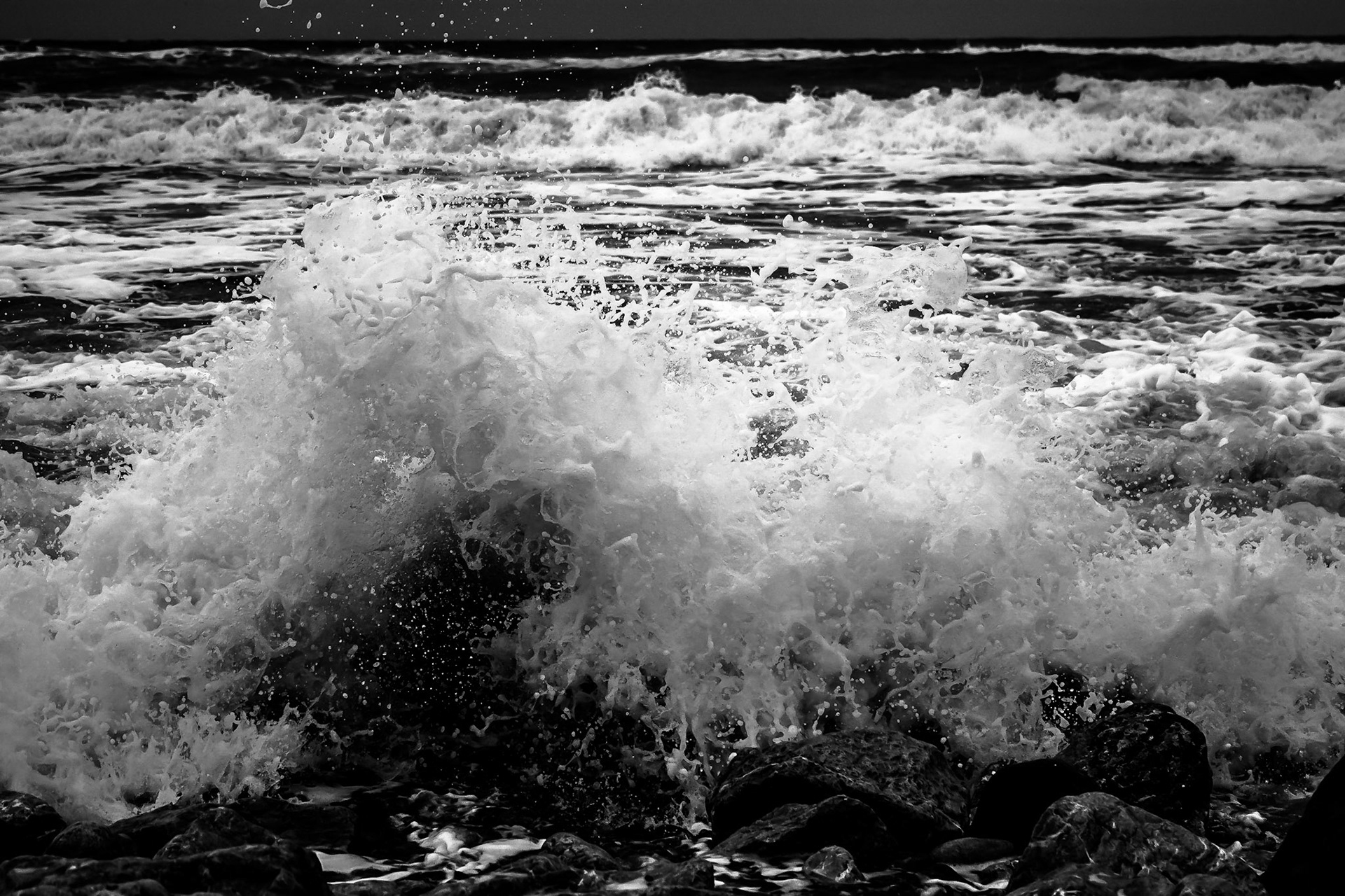 The force of the water.