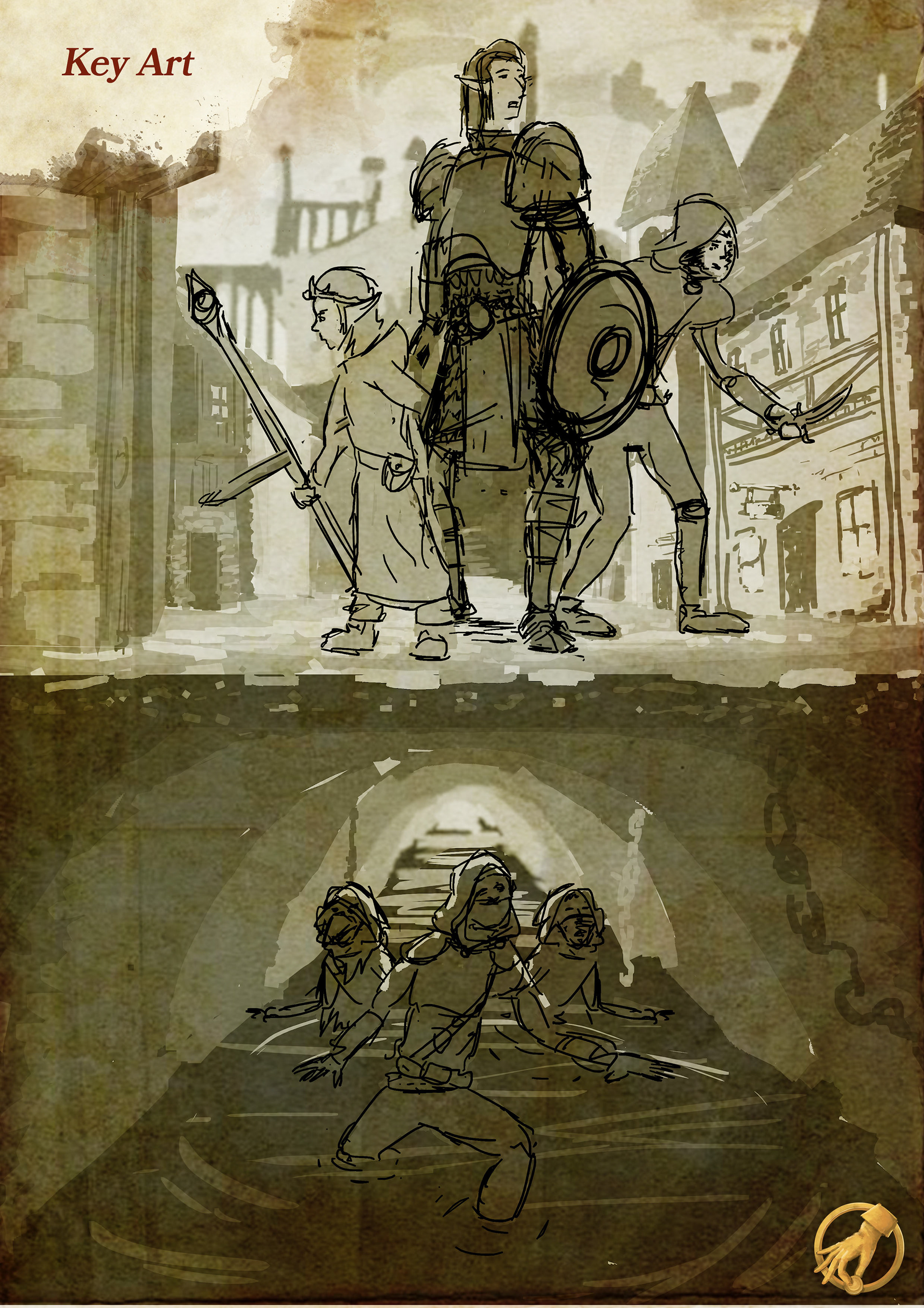 P3 Rough Key Art - The Gilded Hand mock D&D module