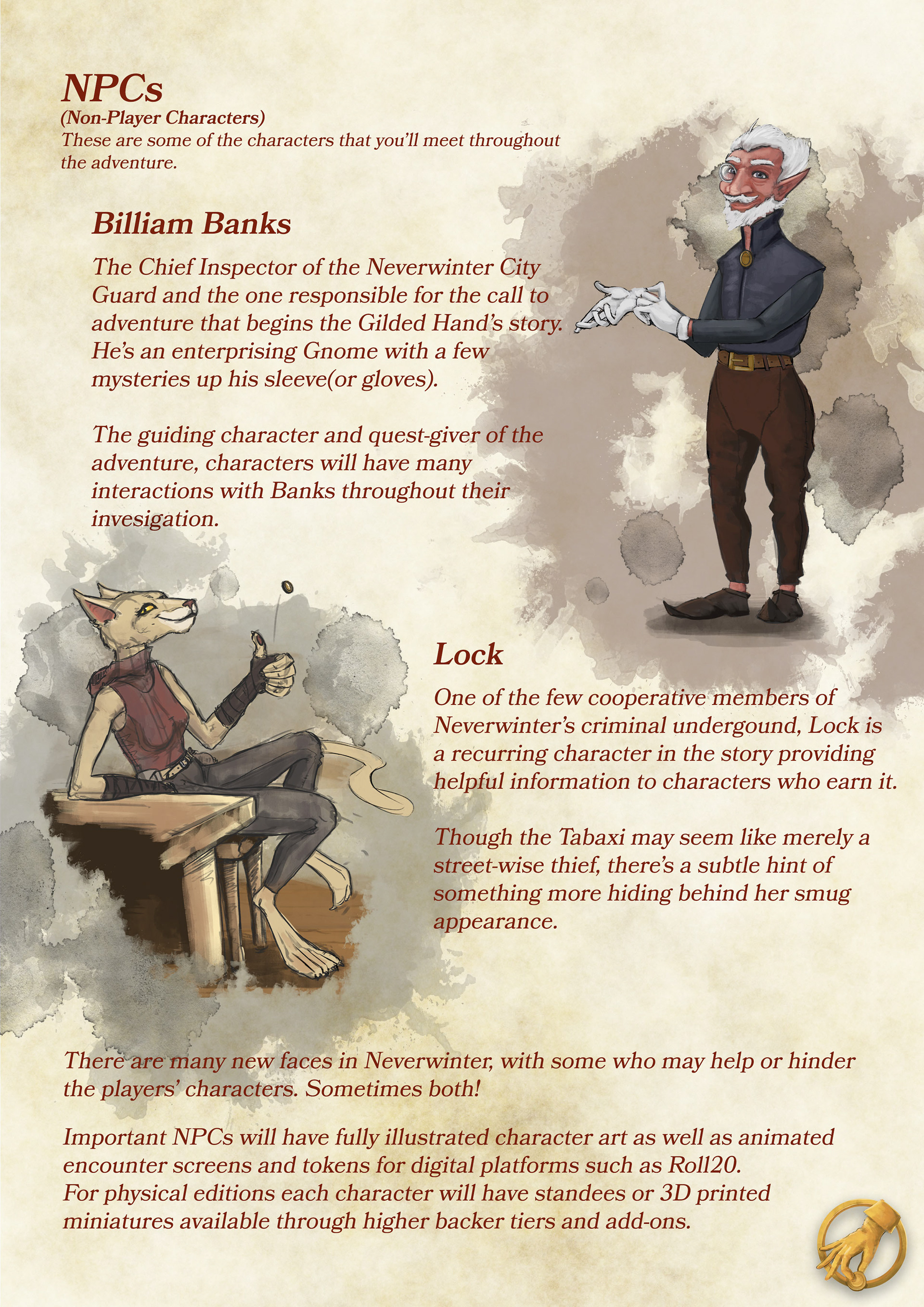 P4 Character Art - The Gilded Hand mock D&D module