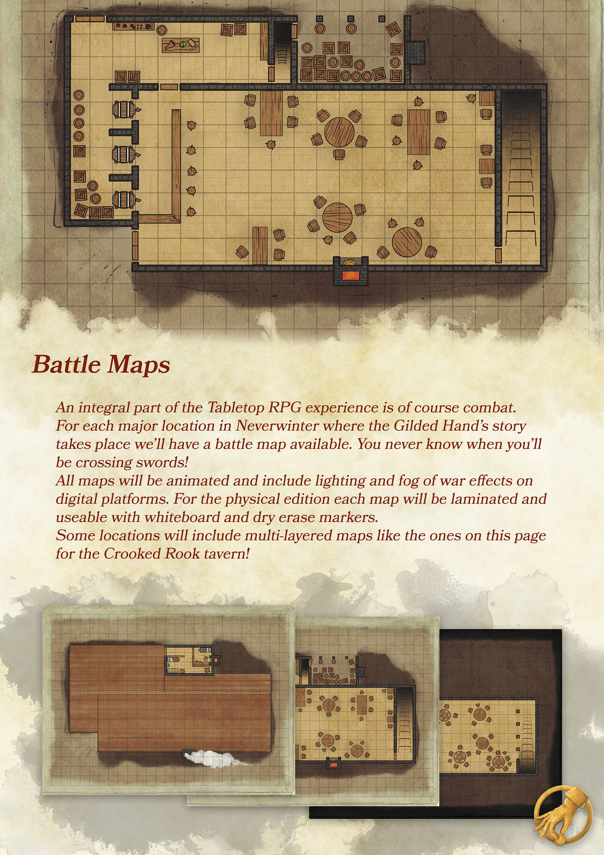 P5 Battle Maps The Gilded Hand mock D&D module