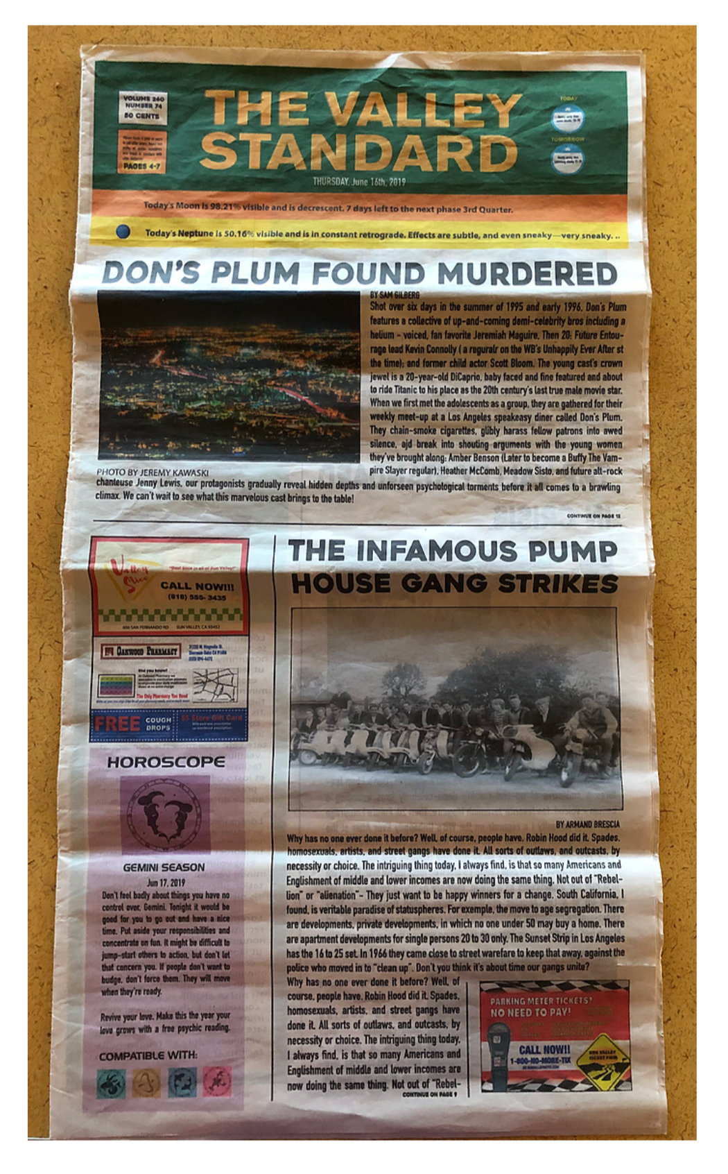 Local Newspaper for Upcoming Series "Valley Slice"
