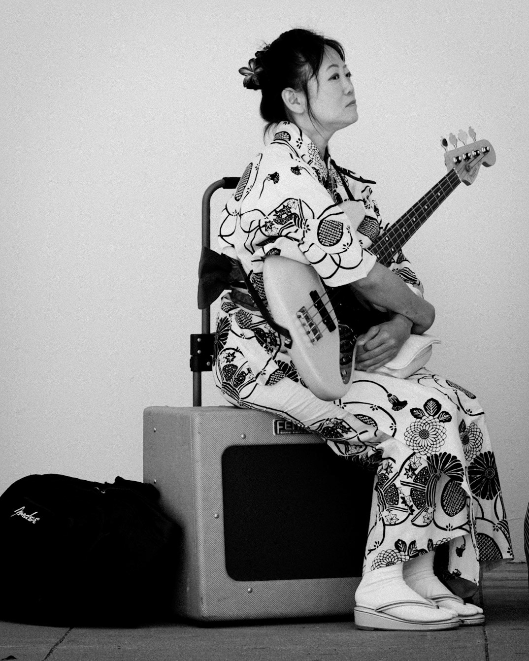 Bass Player in Kimono