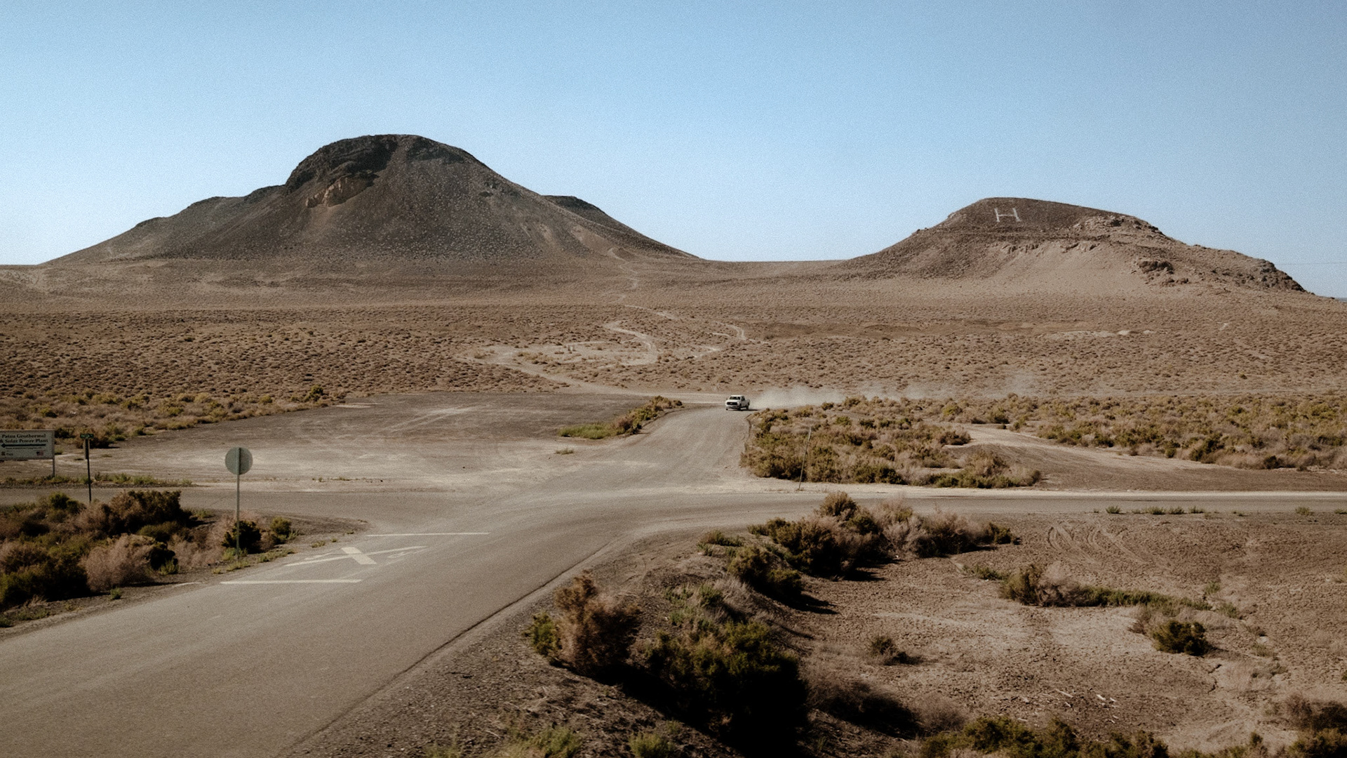 Road to the Patua Geothermal Power Plant