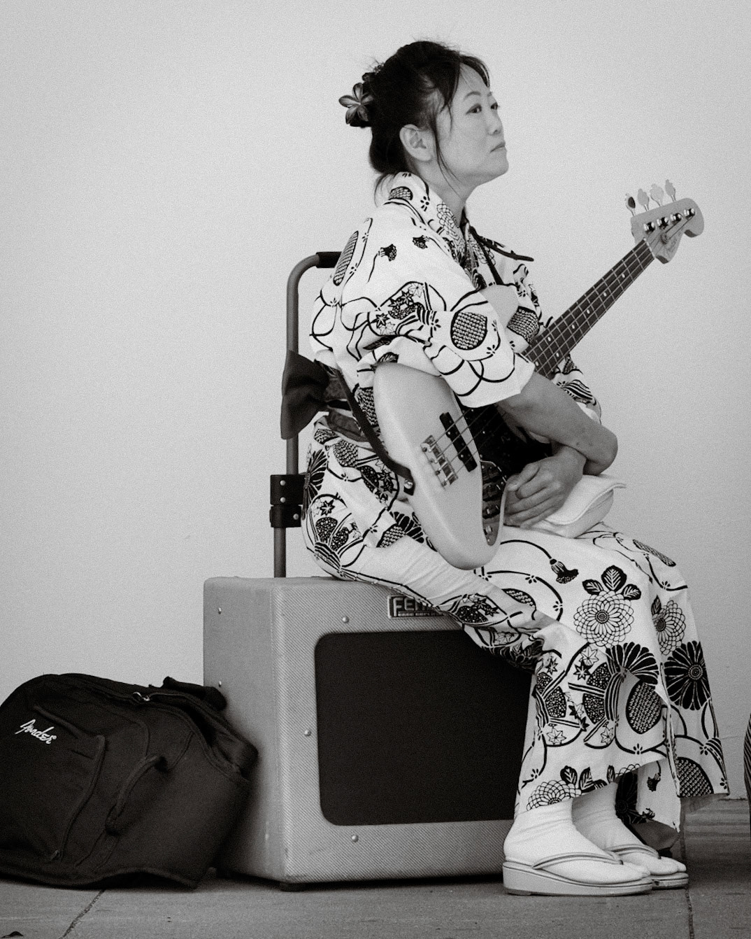 Bass Player in Kimono