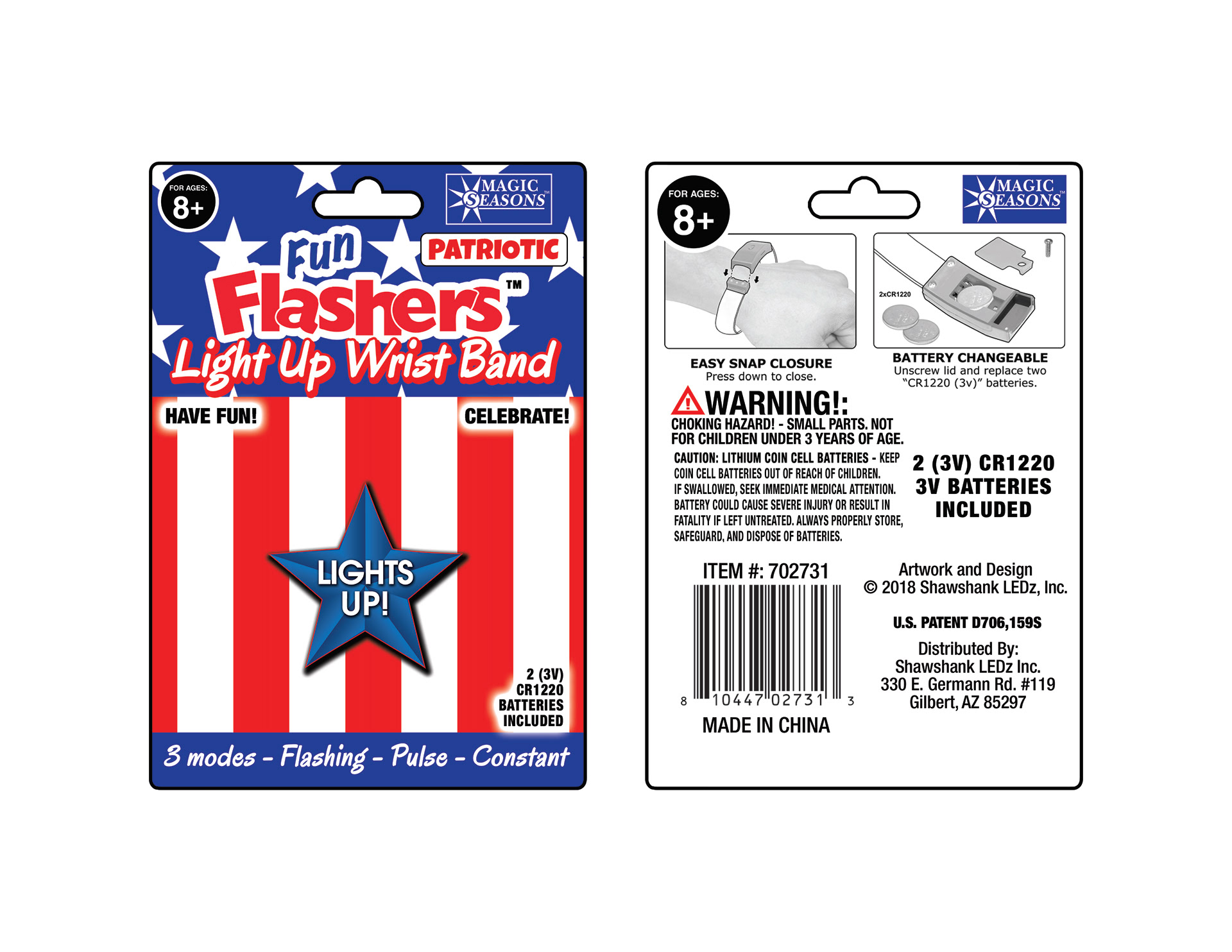 Patriotic Wrist Band Card