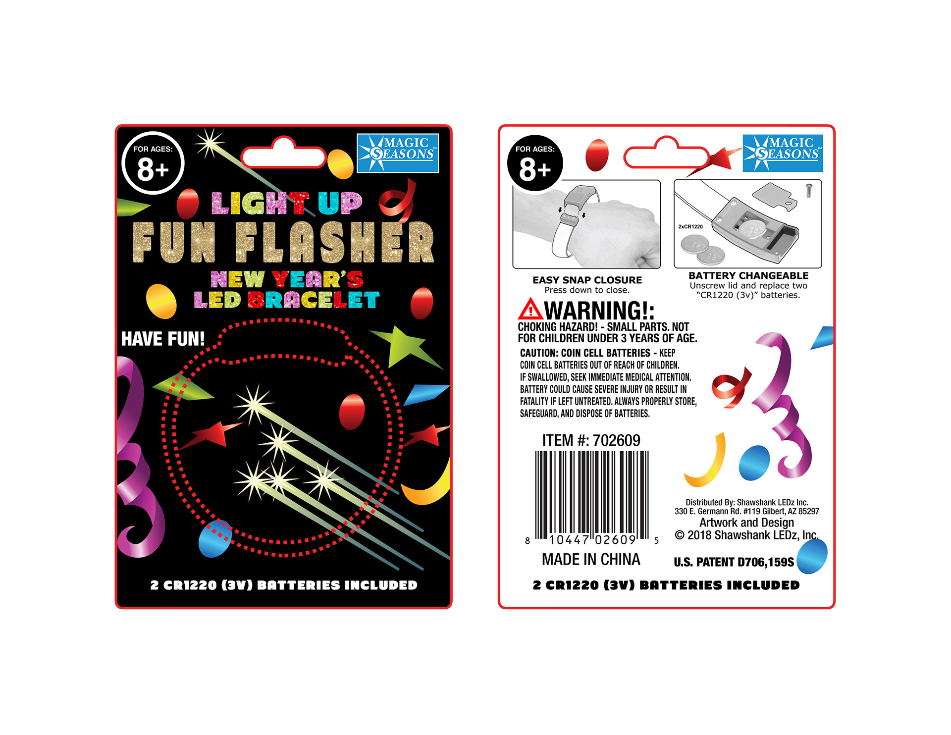 New Year's Wrist Band Card