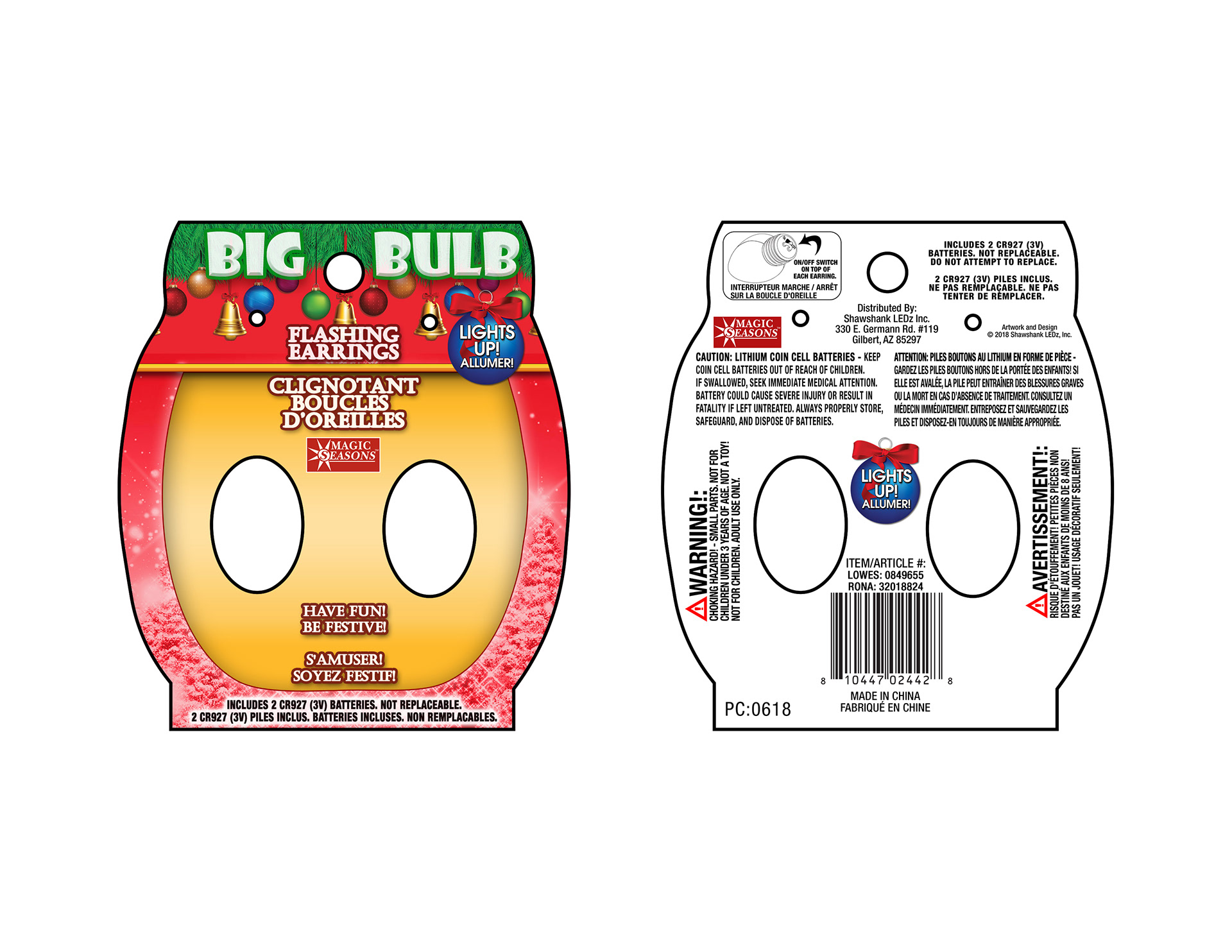 Christmas Earrings Card