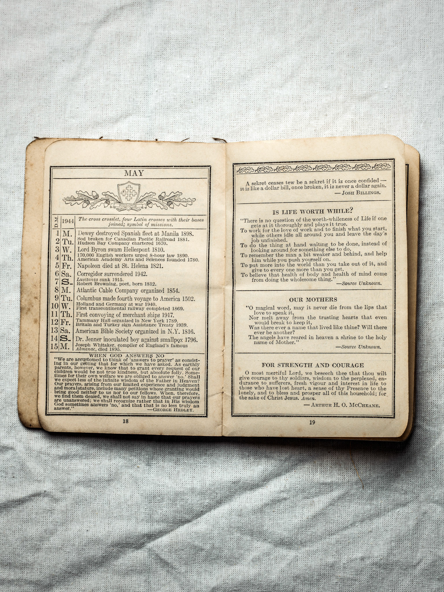 American A spiritual Almanac for Service Men