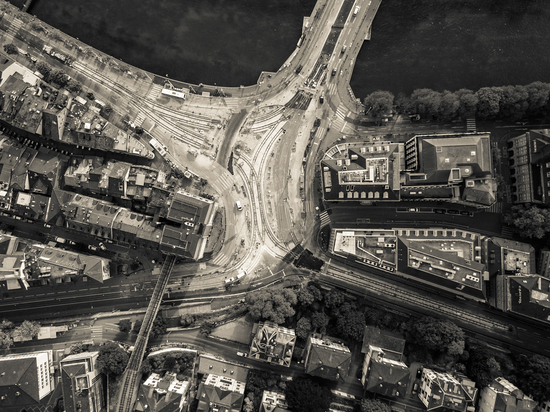 Aufnahmen mit der Mavic Pro über dem Central in Zürich.