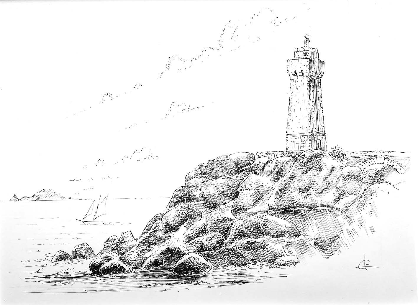 "Men Ruz" Fine-Liner sur Bristol 30 x 40