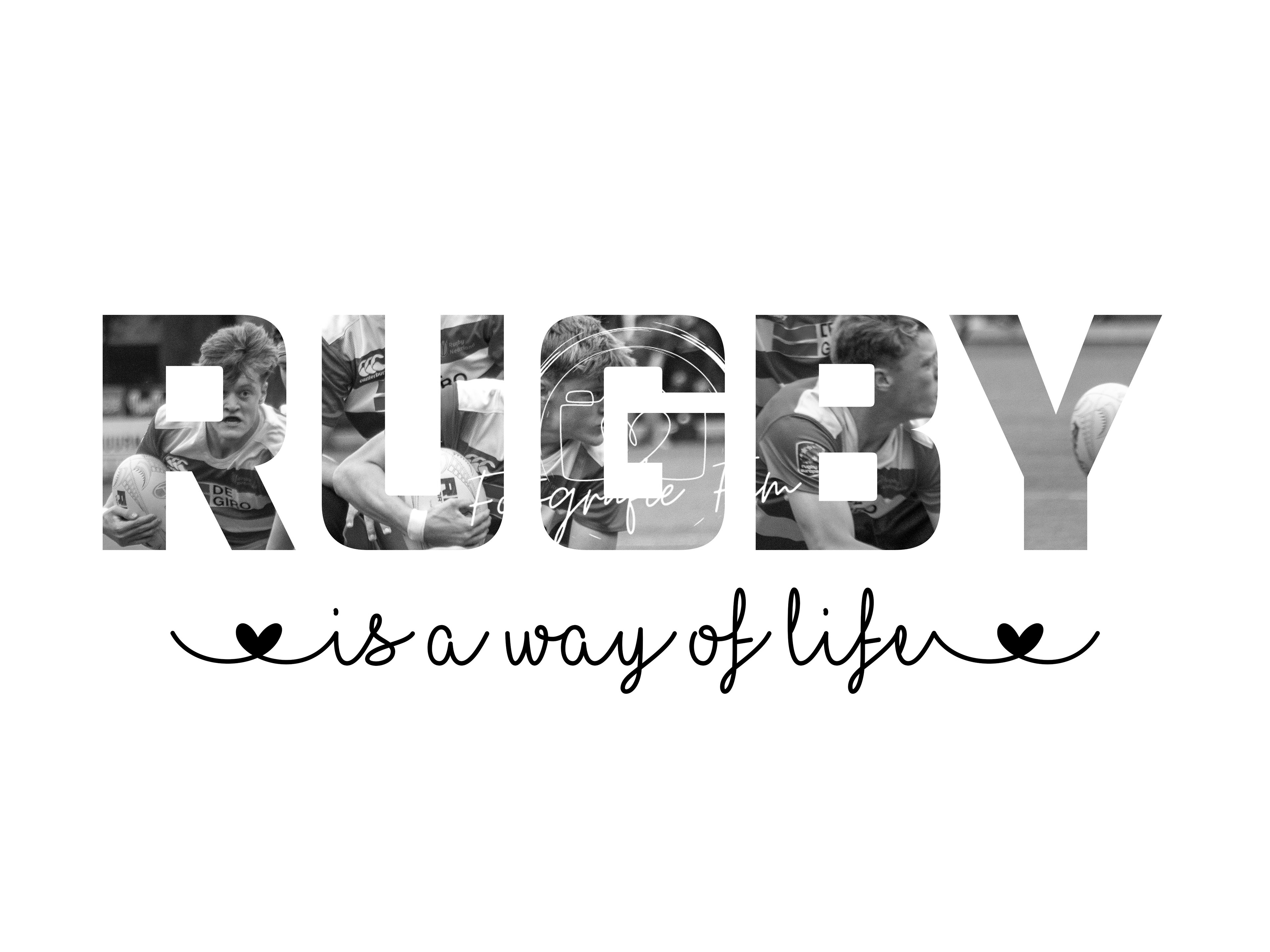 Rugby in zwart-wit