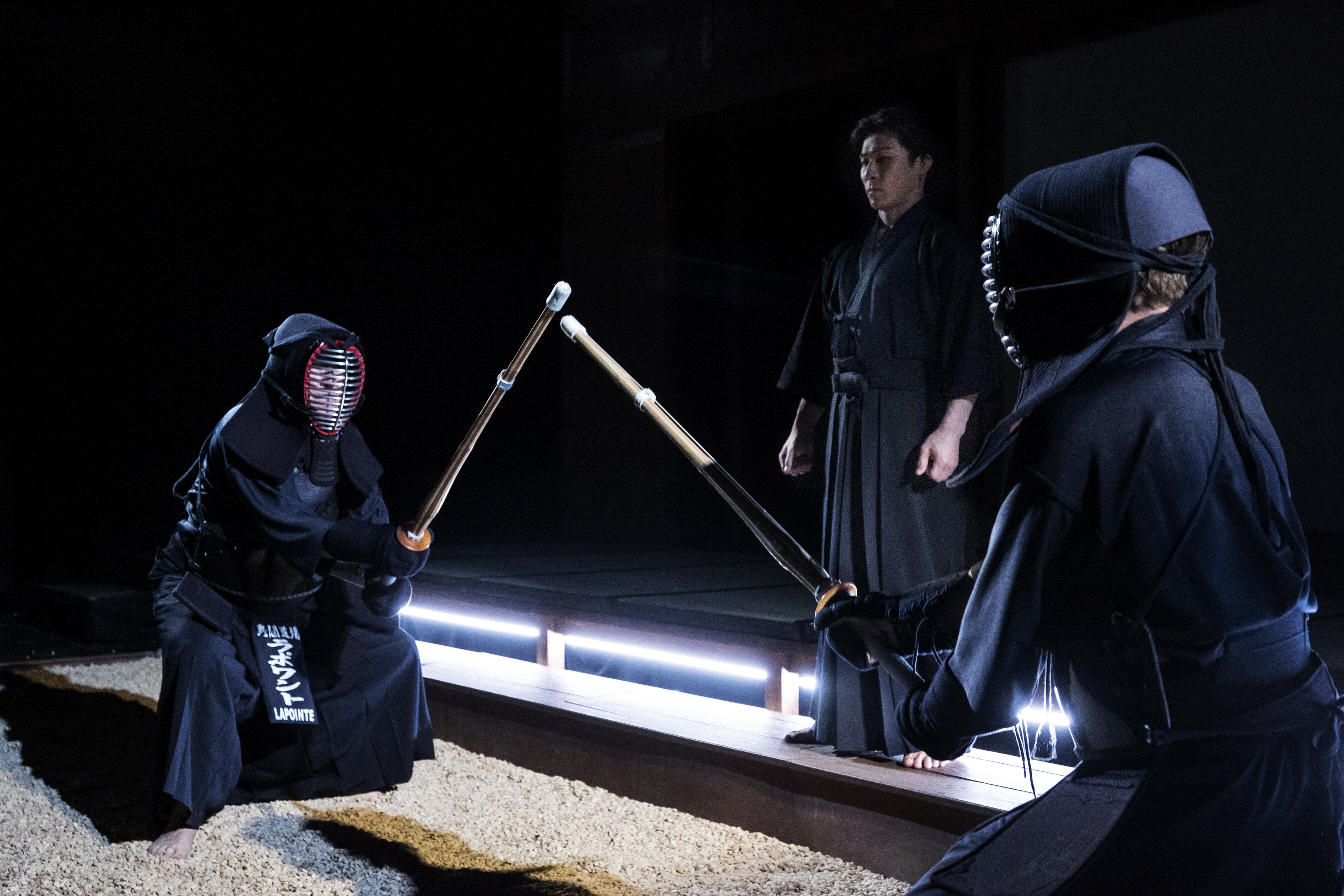 Richard Fréchette (Walter Lapointe) Umihiko Miya (entraîneur) Christian Essiambre (Michel Chiasson) © Elias Djemil