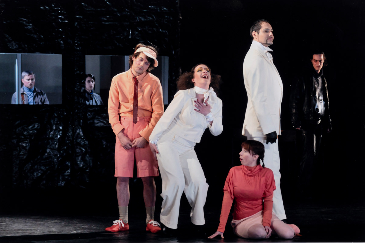 Bertrand Alain (Amable George) Véronika Makdissi-Warren (Eudes Levert), Steve Gagnon (Telty), Éva Daigle (Catherine Tayet) Marjorie Vaillancourt (Jeannette Durand), Jean-Sébastien Ouellette (Fortunat Leszwick), Frédérick Bouffard (Croufandié) © Louise Leblanc