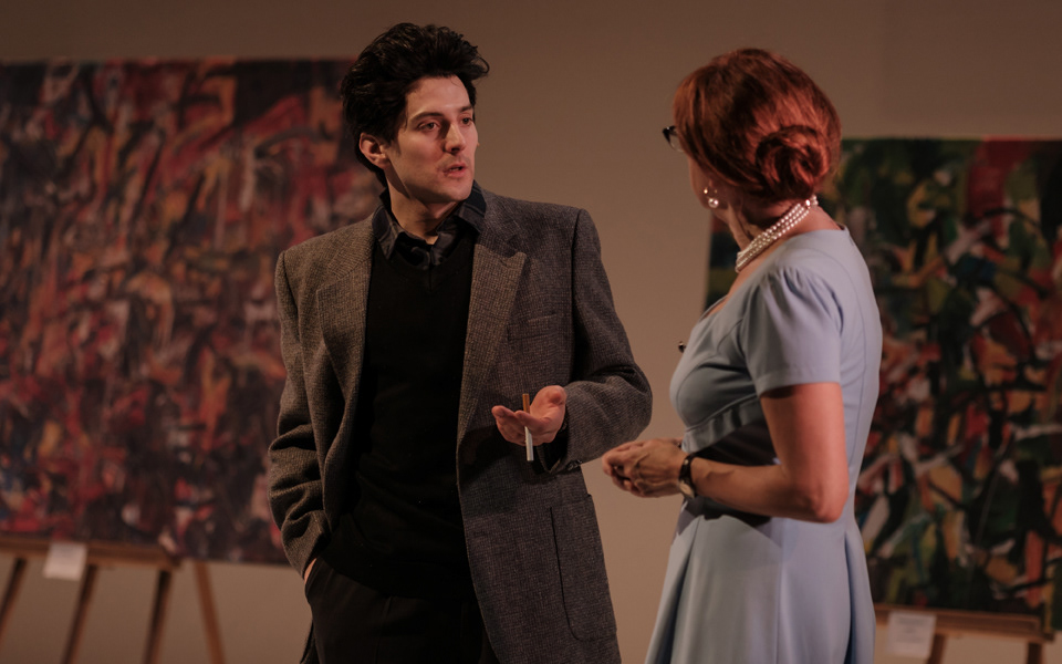 Galerie Creuze : Gabriel Lemire (Jean Paul Riopelle) Violette Chauveau (Galeriste) © Danny Taillon