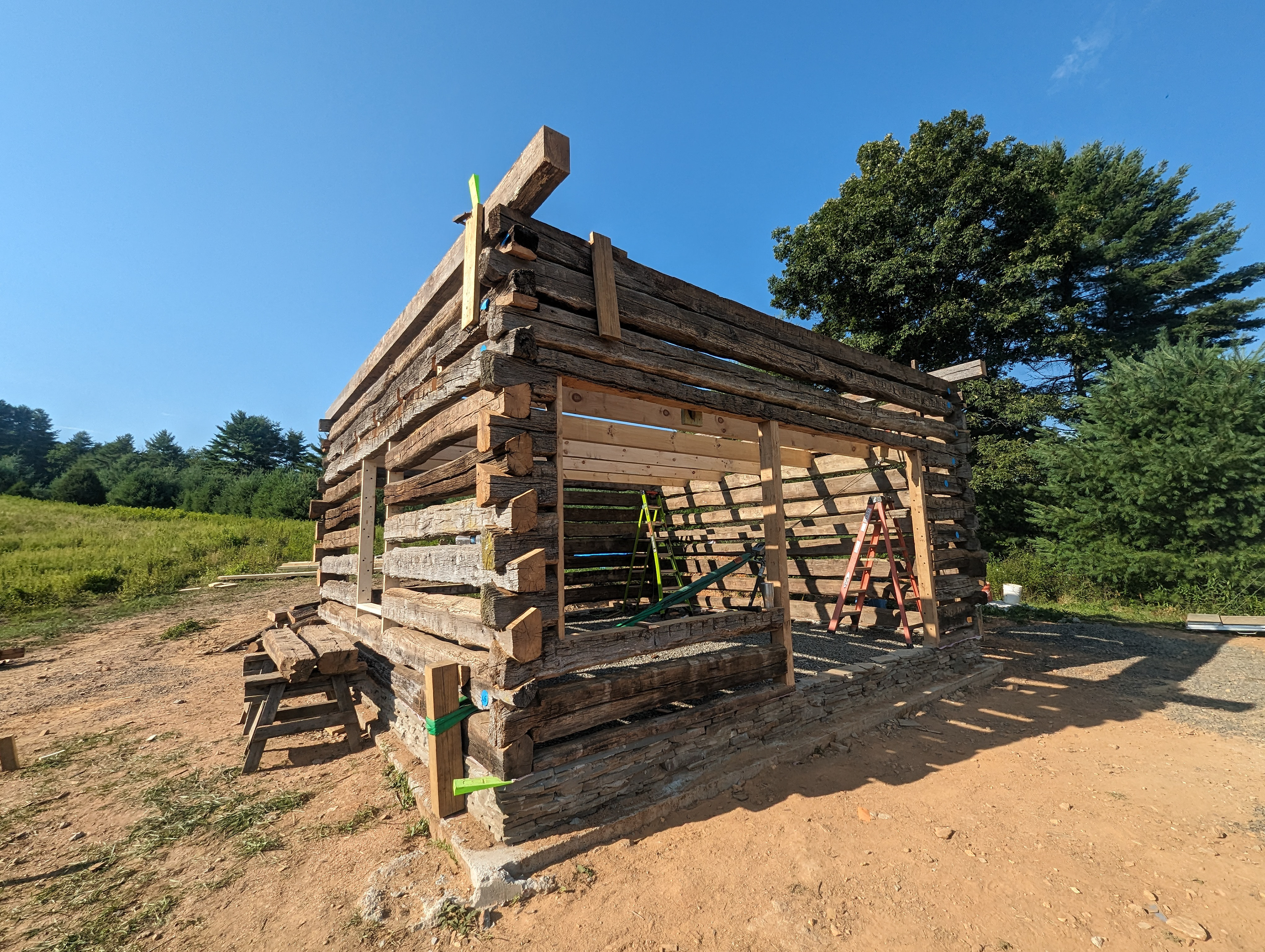 The new cabin, made of the conglomeration of two decaying timber framed structures.