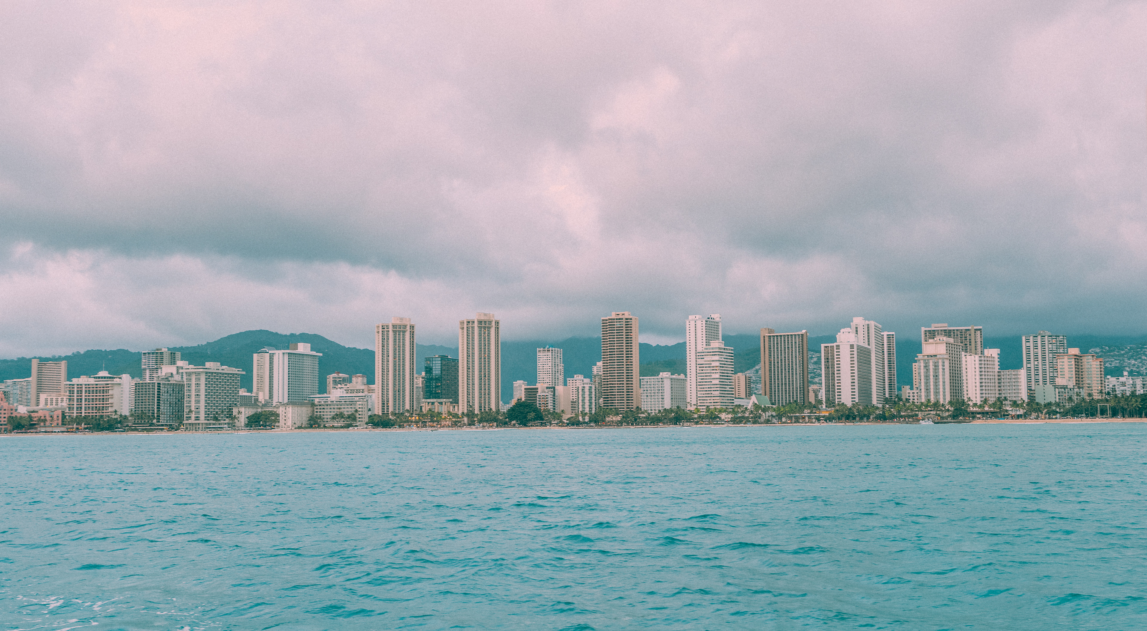 hawaii, beach, plam tree, tree, nature, building, skyscrapers, cruise
