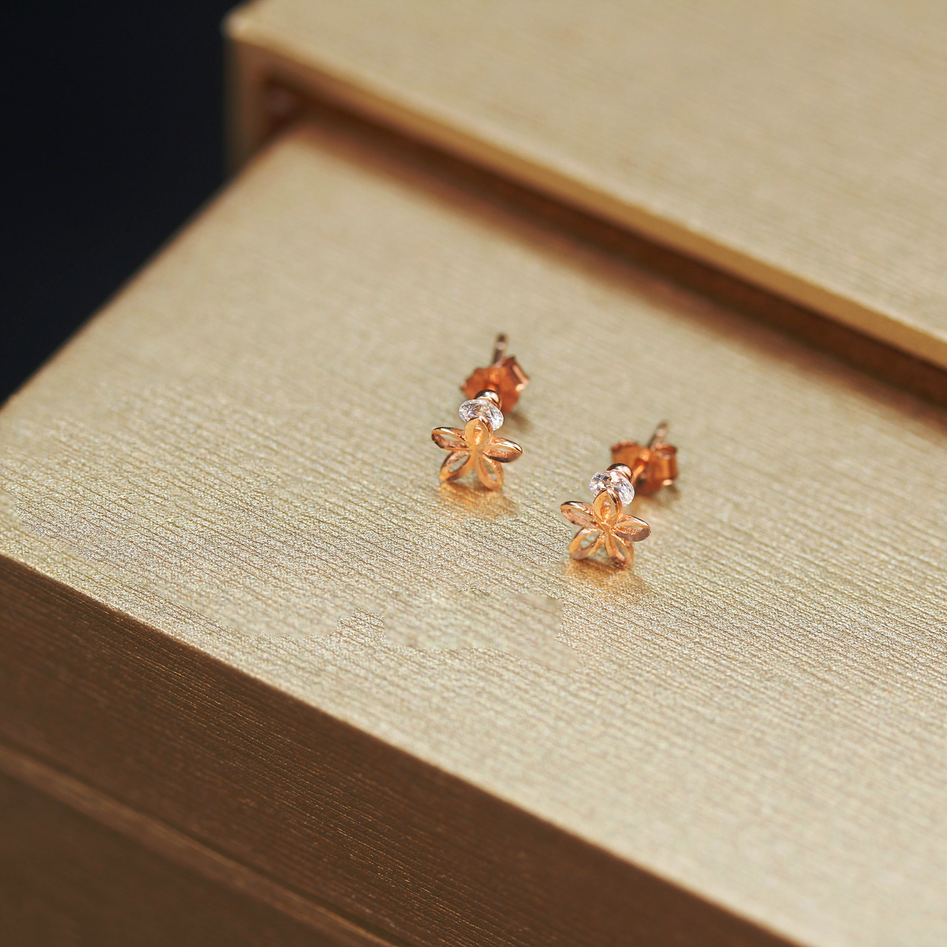 Pendientes Plata 925 Rositas Baño de Oro Rosa Precio 4750