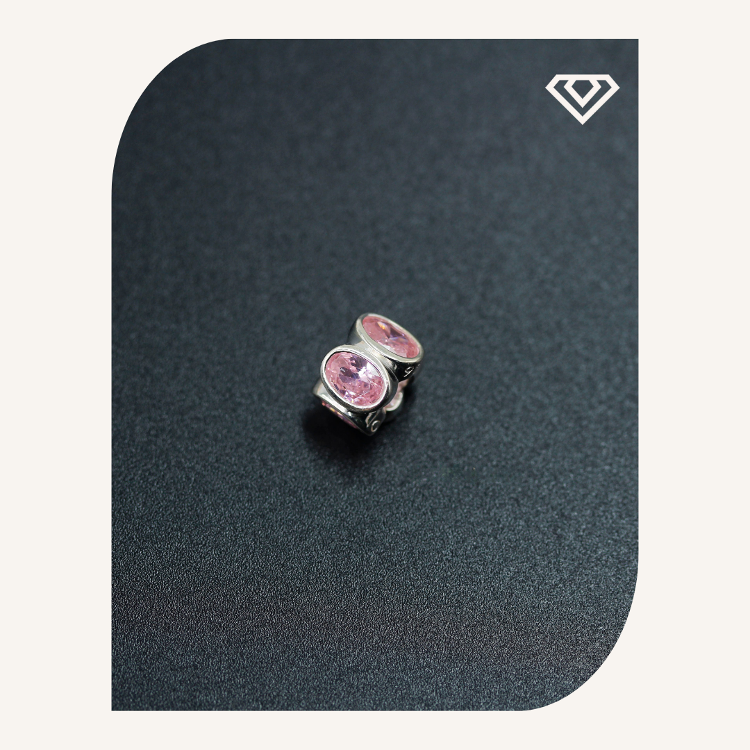 Charm Plata Italiana Zirconia tono rosa. Brilla por: 17000 crc