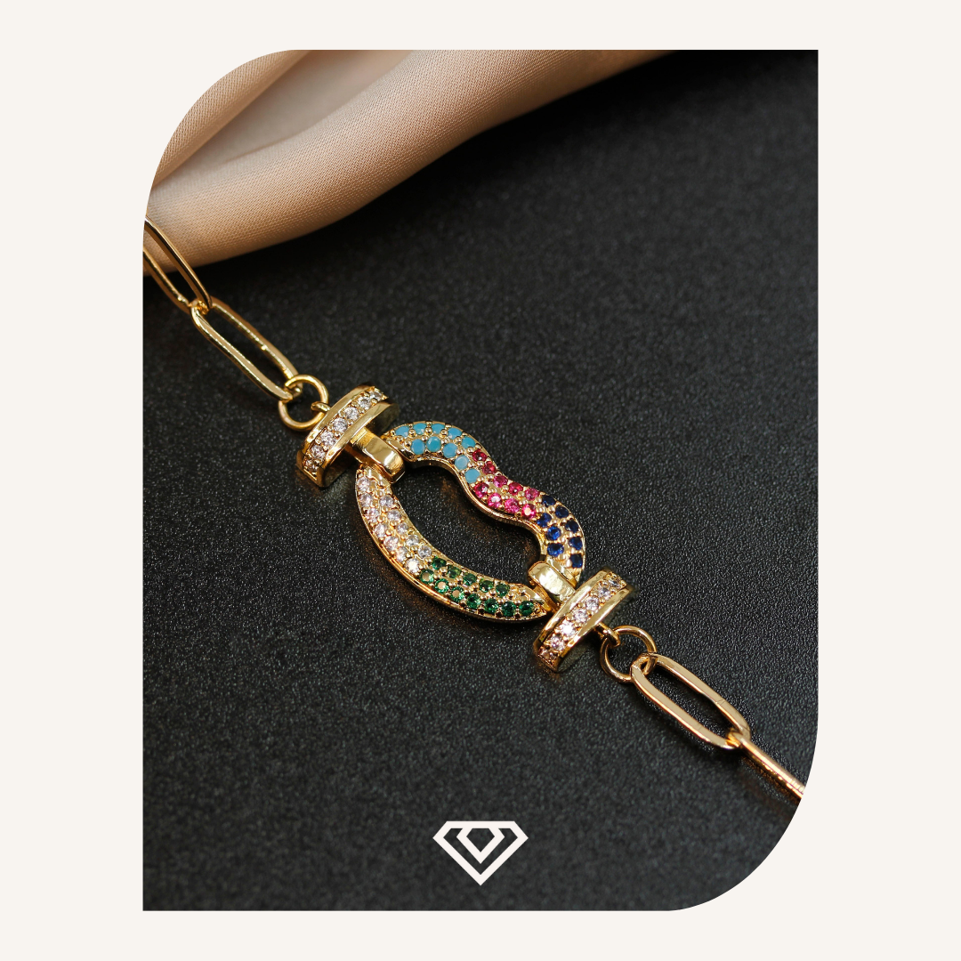 Pulsera acero entredije destellos bicolor. Brilla por: 10900 crc