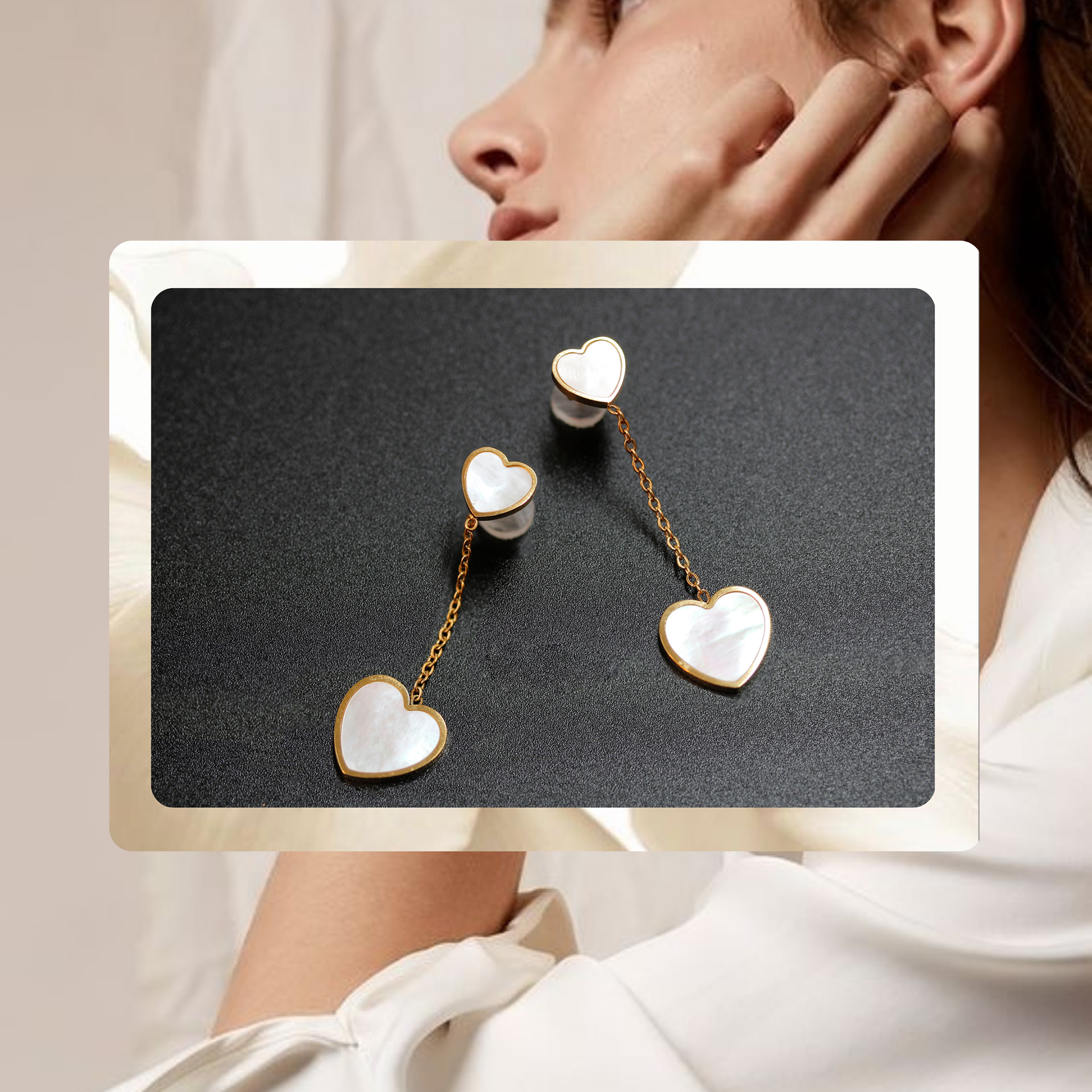 Pendientes Largos corazón Precio 5500crc