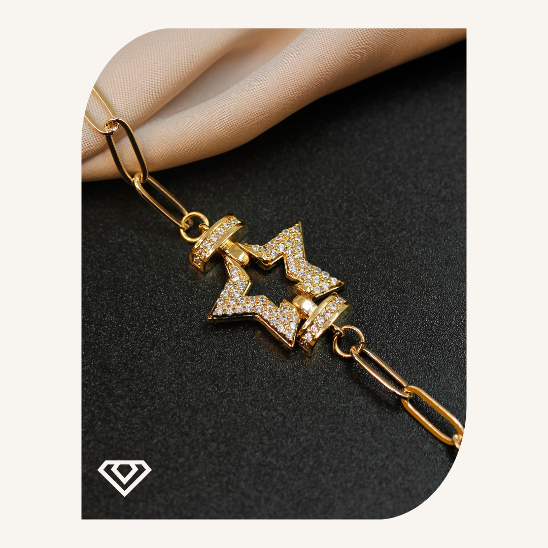Pulsera acero entredije destellos blancos. Brilla por: 10900 crc