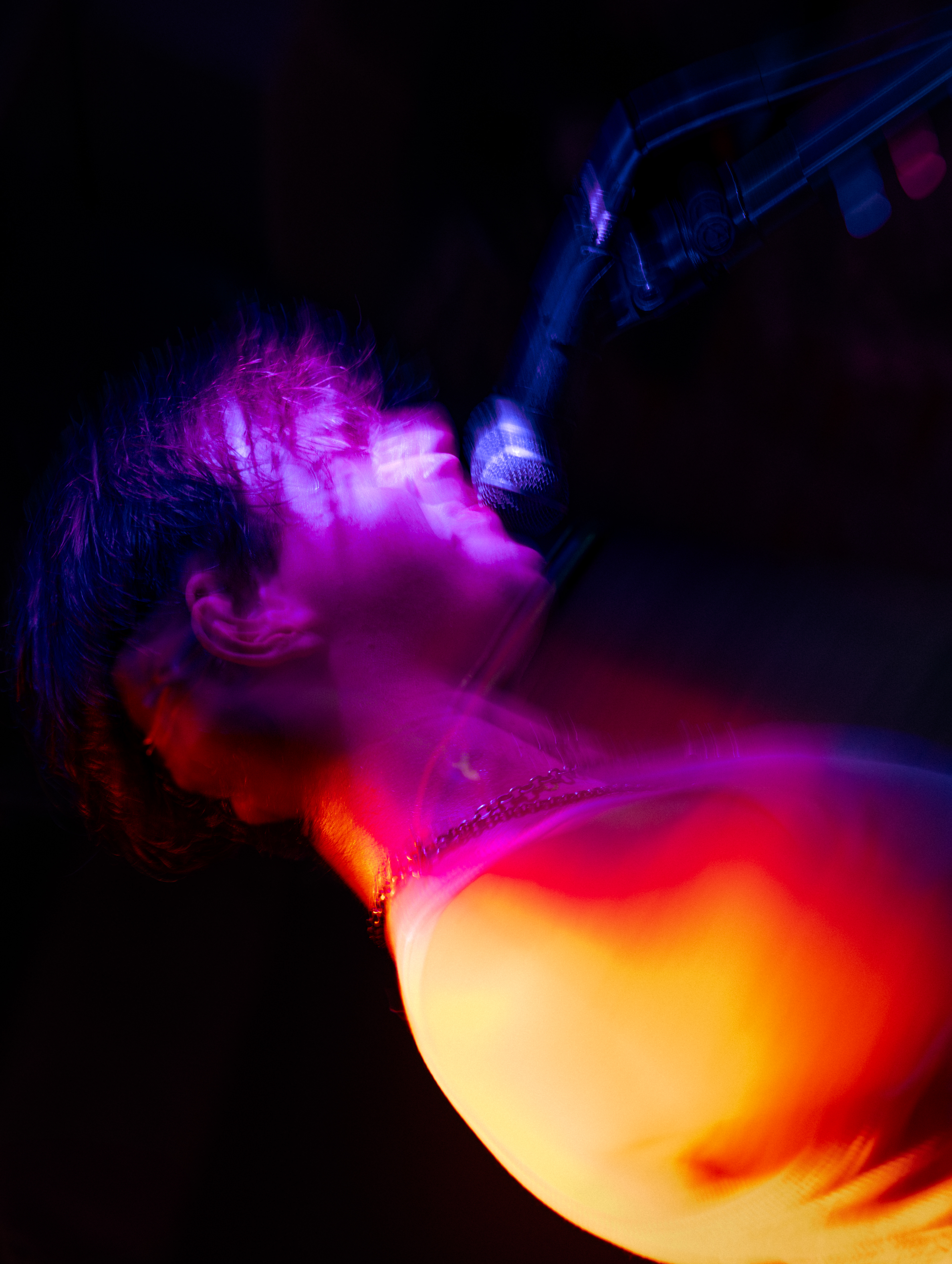 NEW YORK, NEW YORK - JUNE 11, 2025: Behind the scenes with Mik Ivy during the filming of Don’t Take Flowers at The Bowery Electric in New York City.