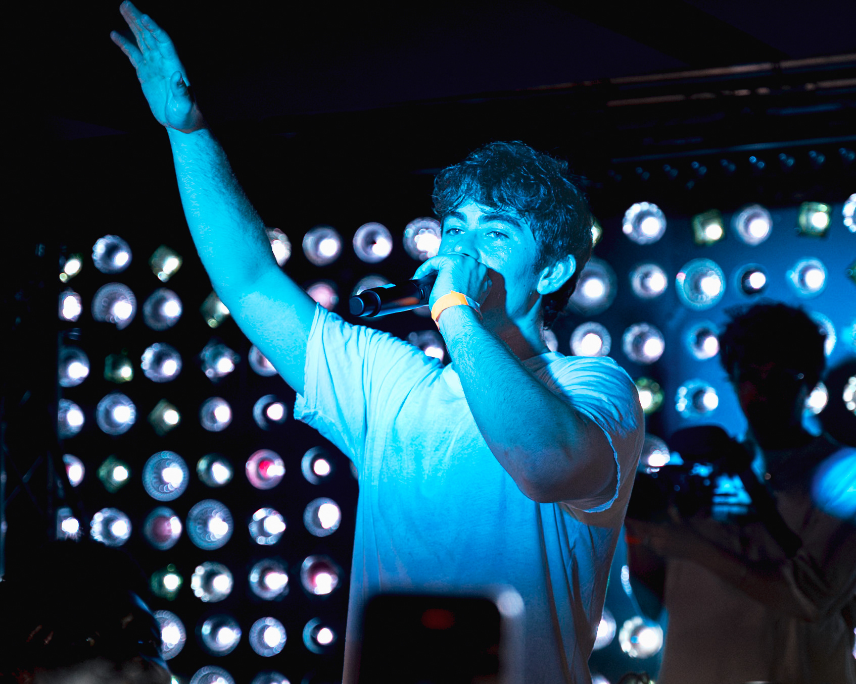 BROOKLYN, NEW YORK - MAY 7, 2025: Ian and friends attend the All Rights Baby pop-up event in Brooklyn, New York.