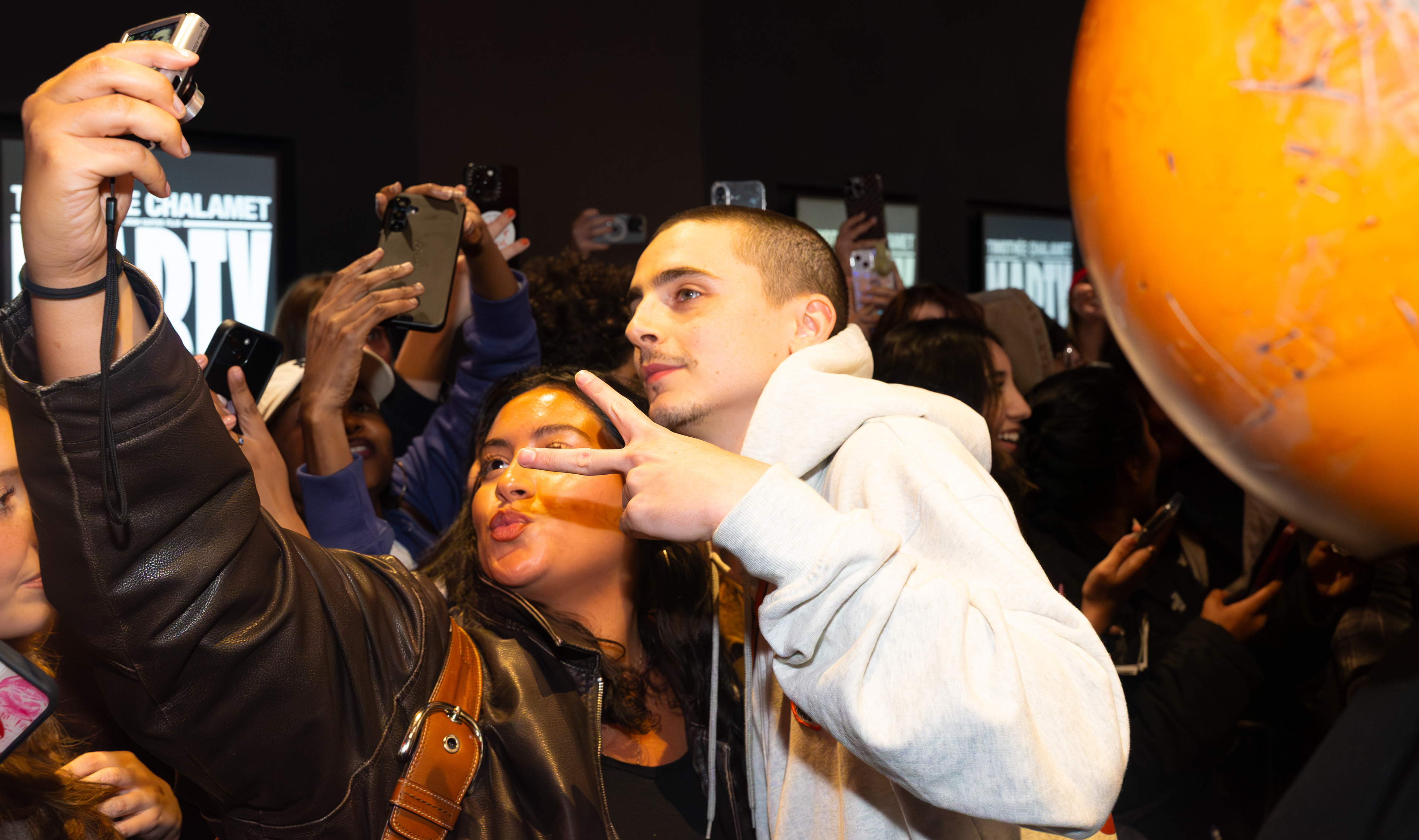 NEW YORK, NEW YORK - OCTOBER 10, 2025: Timothée Chalamet attends a special 30-minute screening of Marley Supreme at Regal Times Square in New York City.