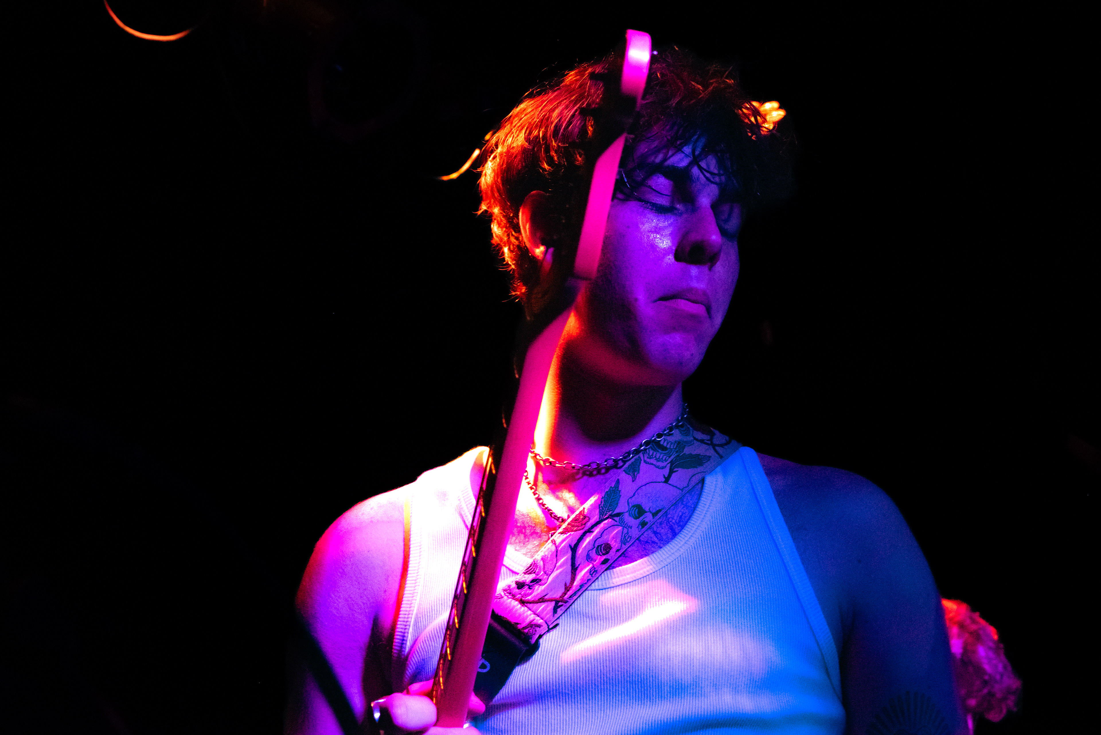 NEW YORK, NEW YORK - JUNE 11, 2025: Behind the scenes with Mik Ivy during the filming of Don’t Take Flowers at The Bowery Electric in New York City.