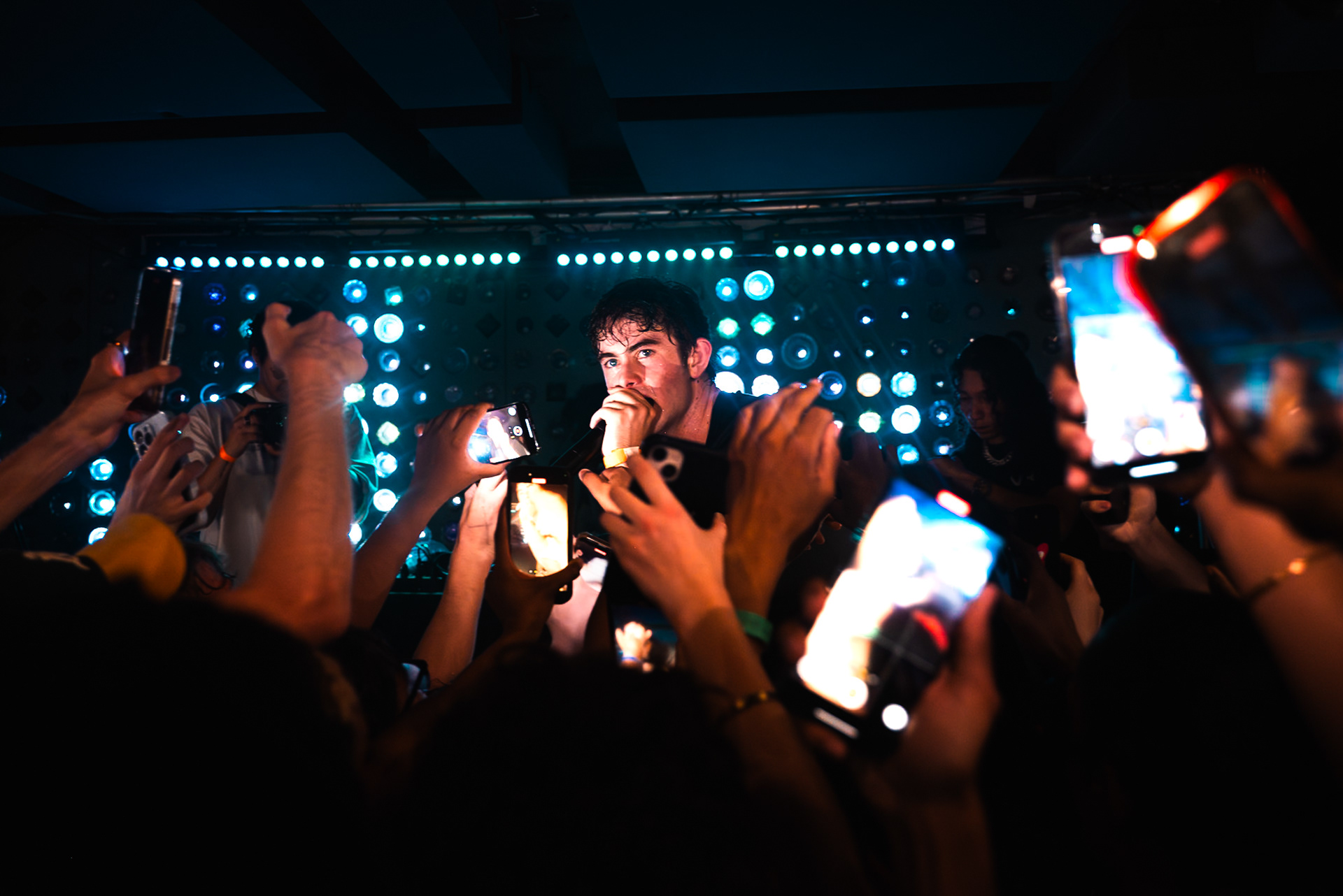 BROOKLYN, NEW YORK - MAY 7, 2025: Ian and friends attend the All Rights Baby pop-up event in Brooklyn, New York.