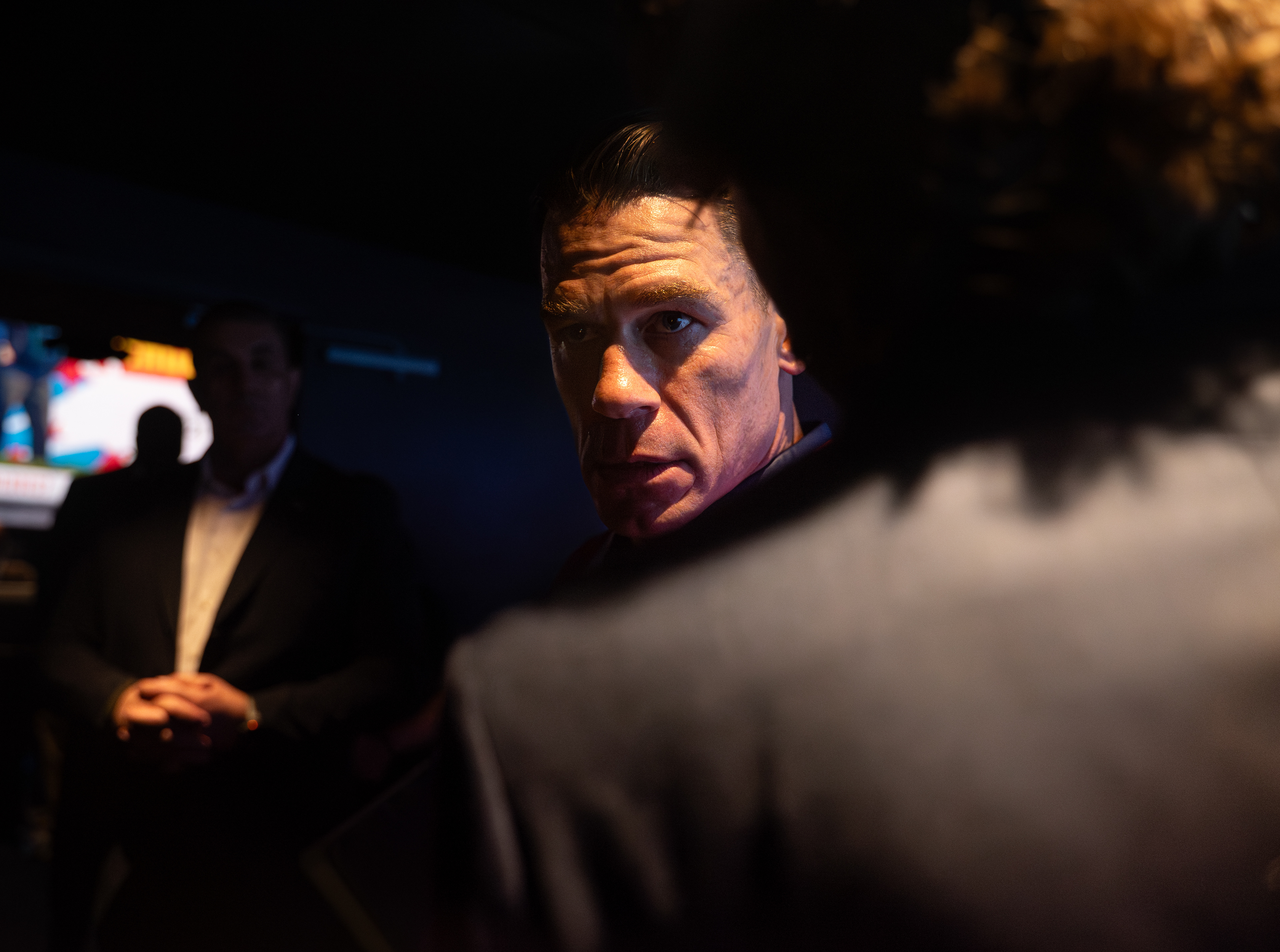 NEW YORK, NEW YORK - AUGUST 13, 2025: Director James Gunn and actor John Cena attend the world premiere of Peacemaker at AMC Lincoln Square 13 in New York City.