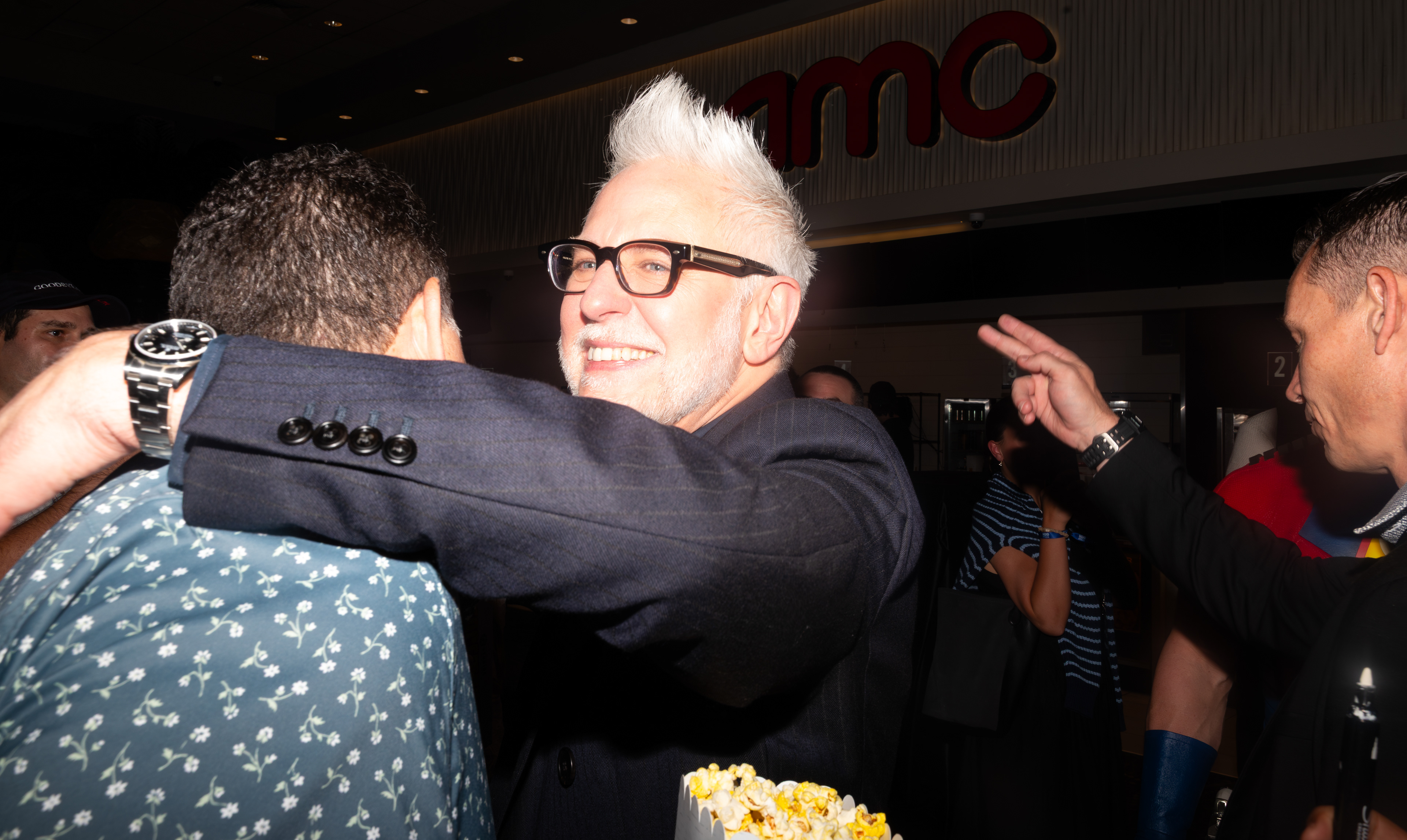 NEW YORK, NEW YORK — AUGUST 13, 2025: Director James Gunn and actor John Cena attend the world premiere of Peacemaker at AMC Lincoln Square 13 in New York City.