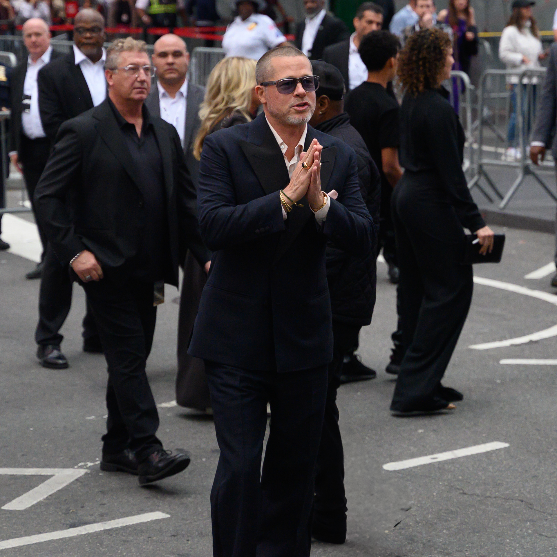 NEW YORK, NEW YORK - JUNE 16, 2025: Brad Pitt attends the world premiere of F1: The Movie in Times Square, New York City.