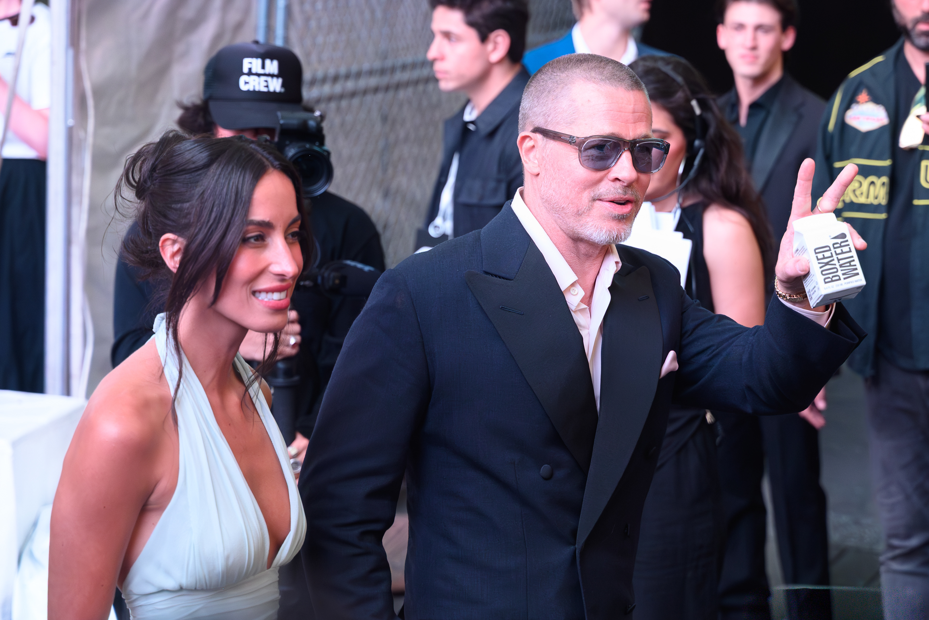 NEW YORK, NEW YORK - JUNE 16, 2025: Brad Pitt attends the world premiere of F1: The Movie in Times Square, New York City.