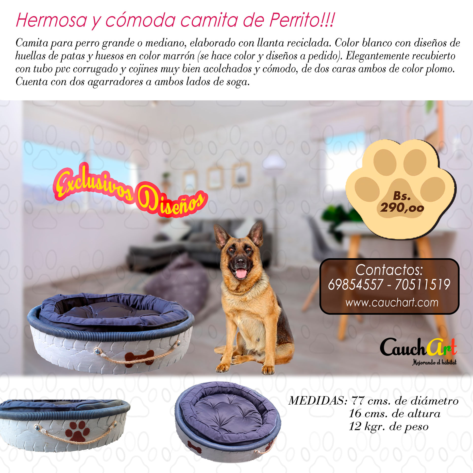 Camitas de perro online con llantas