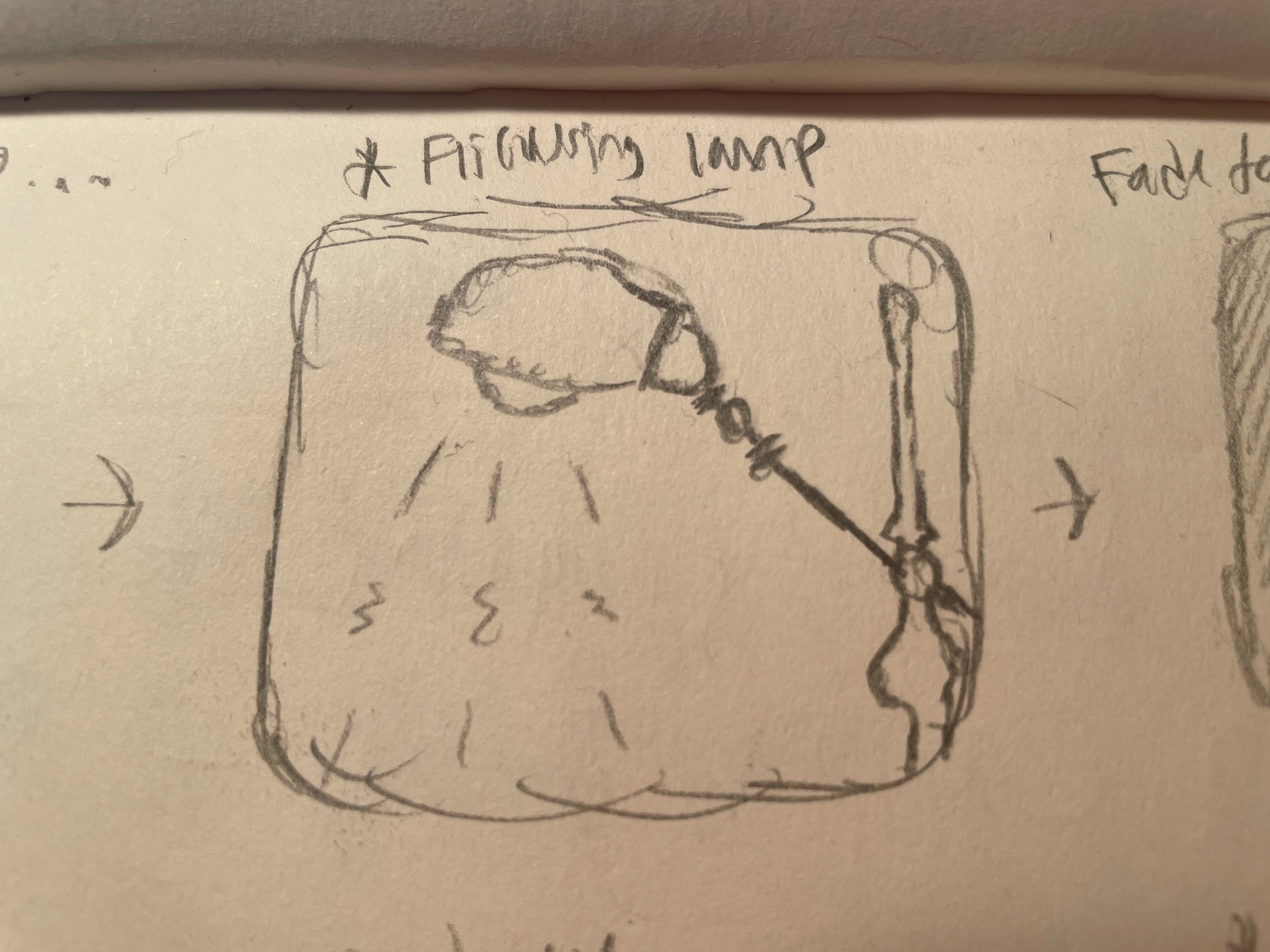 Flickering desk lamp
