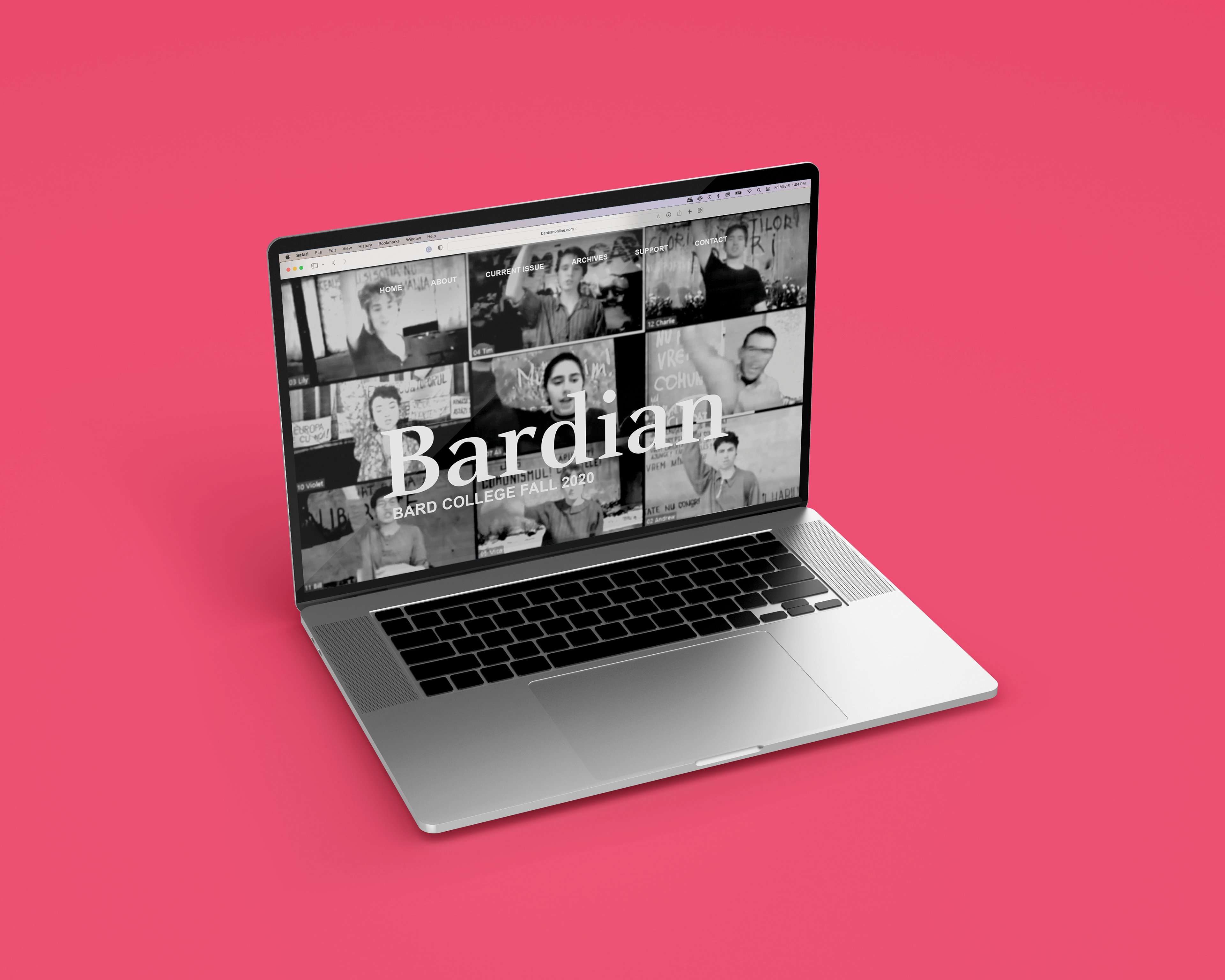The Bardian Online: Drawing inspiration from websites like that of MoMA or the Whitney, we wanted to create a clean, streamlined, black-and-white look. Any pop of color would come from the featured images or the occasional use of Bard's signature red color. Visitors can learn about the Bardian, read the current issue, or search the archives for past issues.