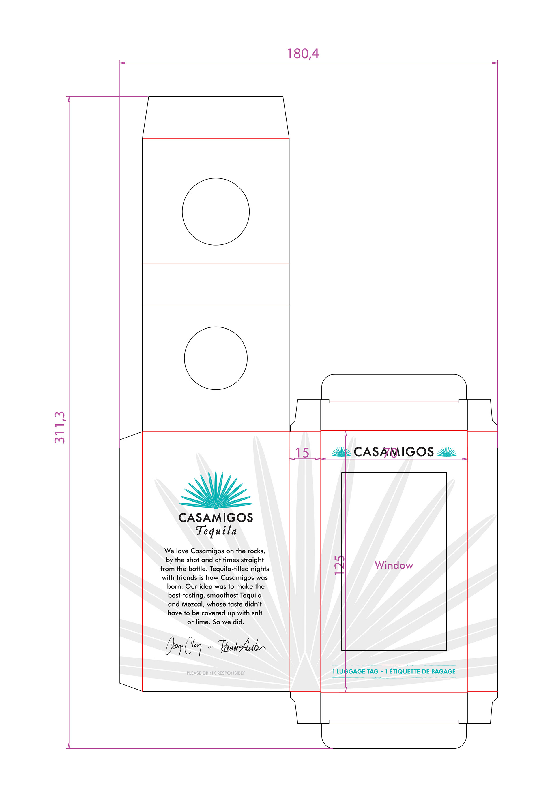 Casamigos Luggage Tag Packaging
