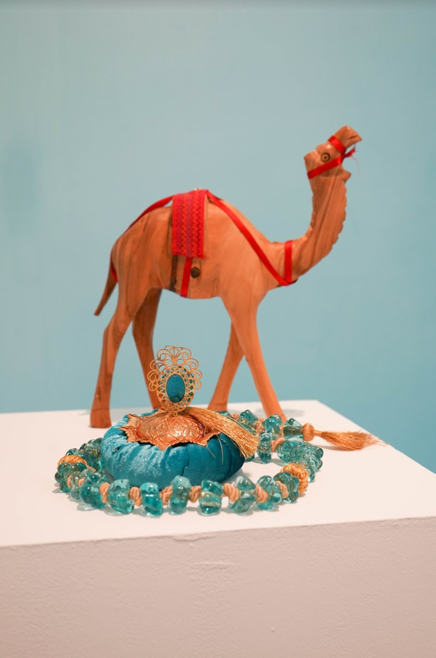 Cultural artifacts donated by the Iraqi immigrant community to the exhibition