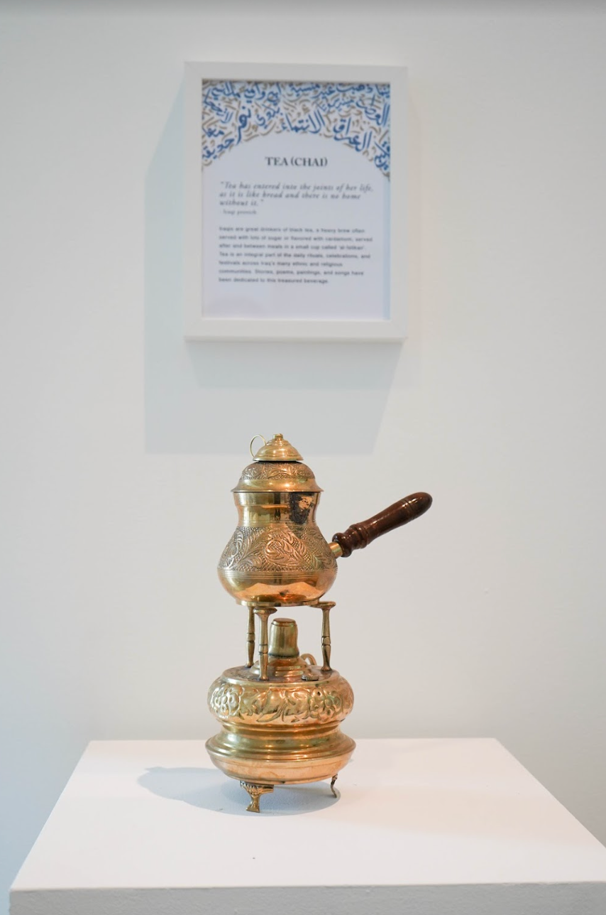 Cultural artifacts donated by the Iraqi immigrant community to the exhibition