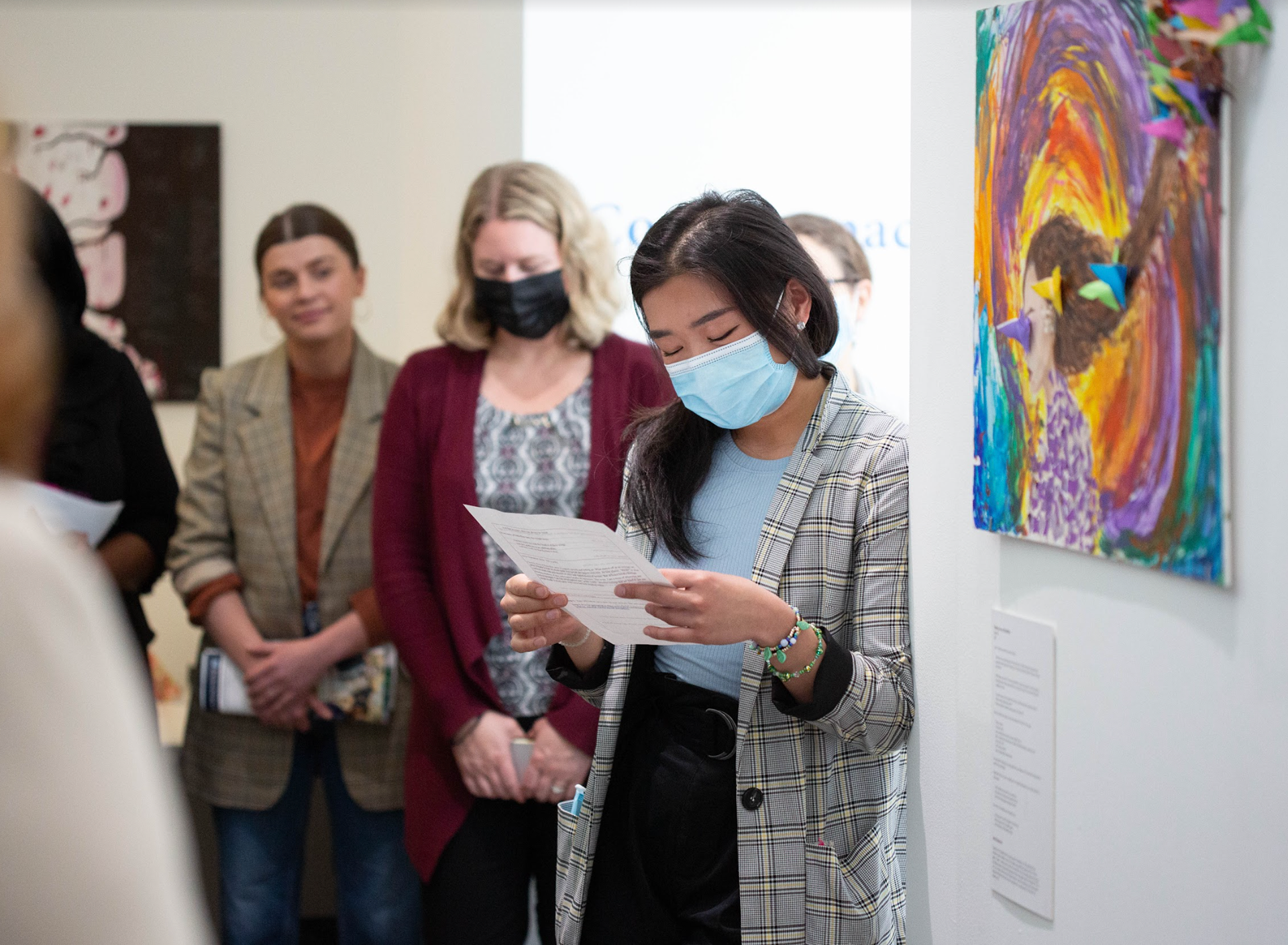 Artist Kylie Pha leading a tour