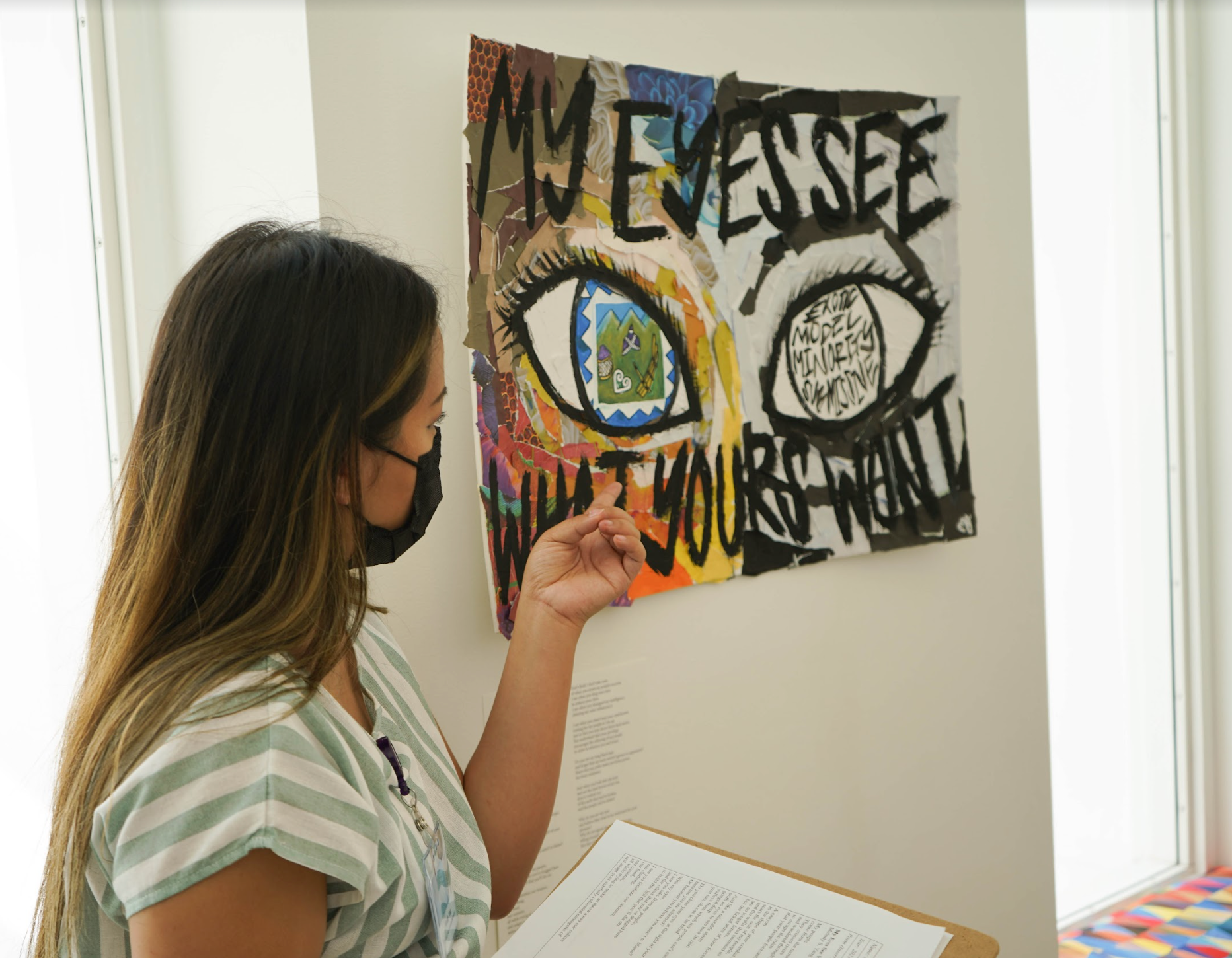 Artist Melody S. Yan leads a tour