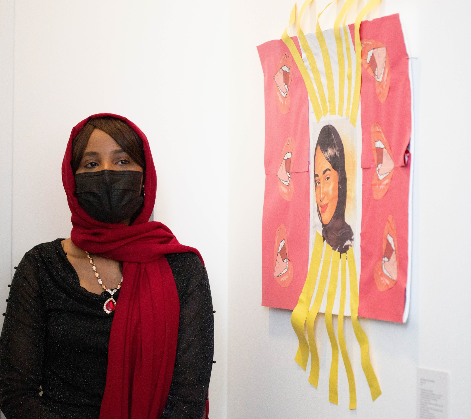Artist Maimuna Aden leading a tour