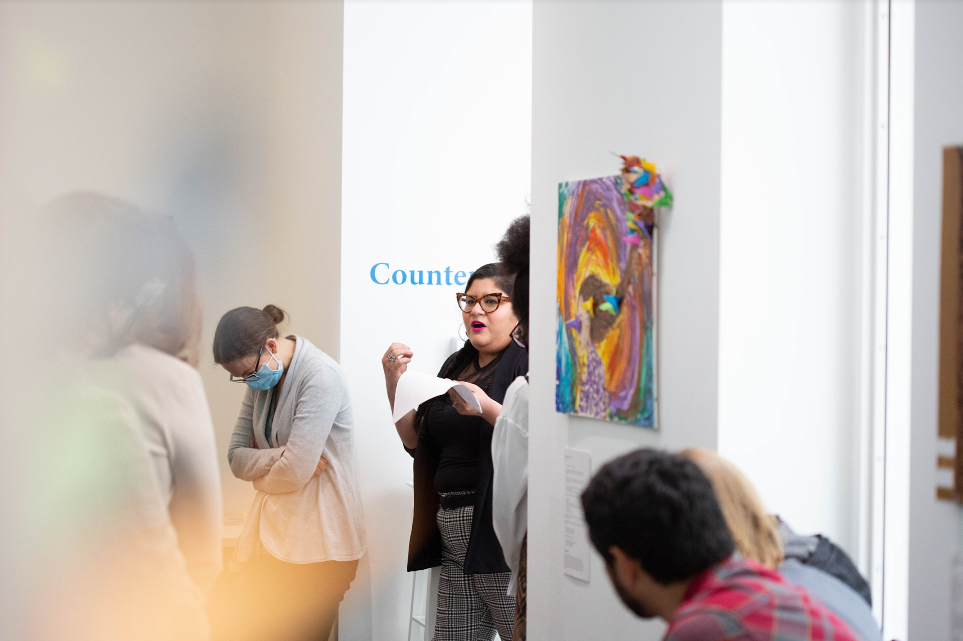 Counterspaces co-founder Angie Mejia leads a tour