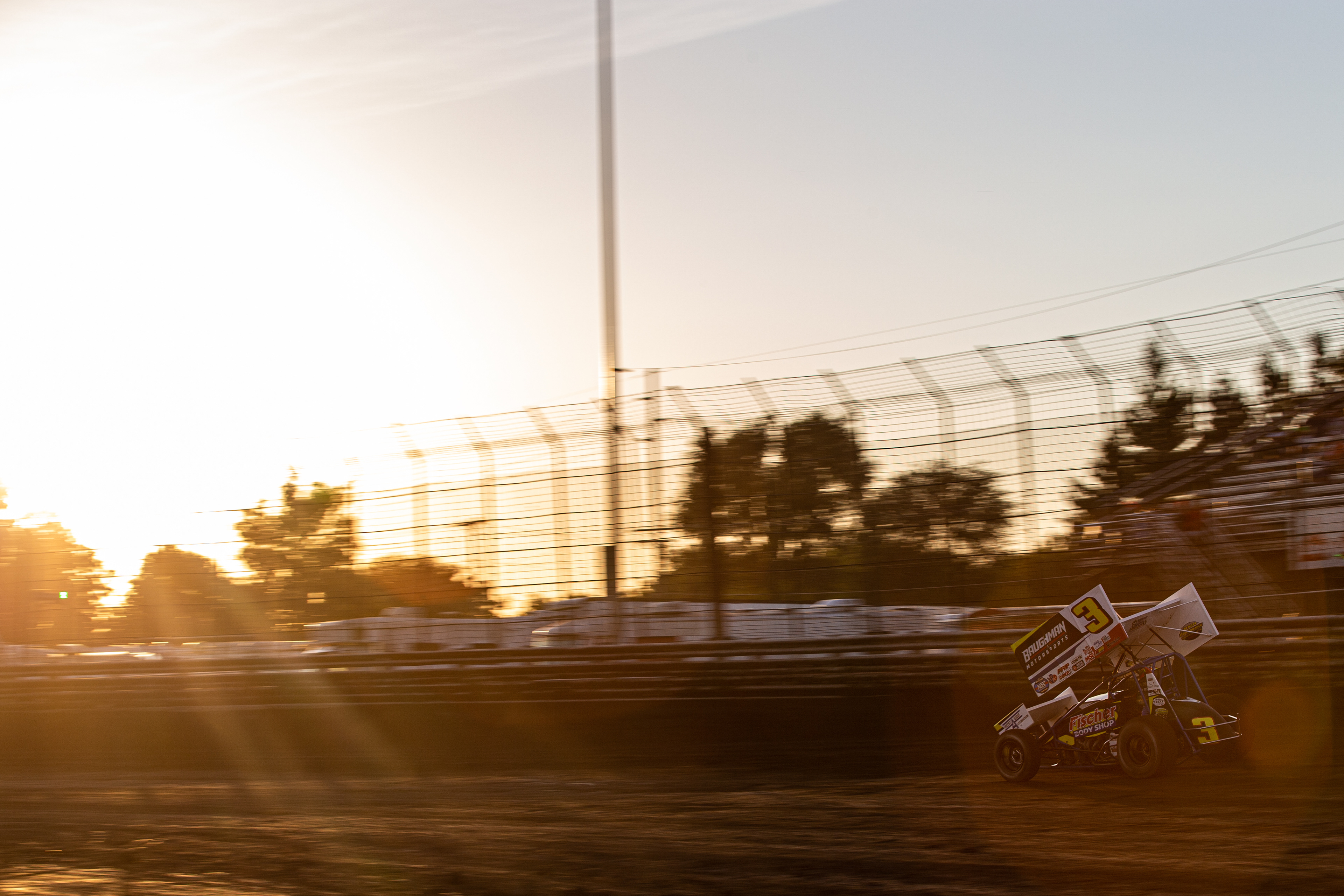 Ayrton Gennetten (3) rides into turn three during FVP Friday Hard Knox Prelim Night of the 60th Annual NOS Energy Drink Knoxville Nationals presented by Caseys at Knoxville Raceway in Knoxville, Iowa on Friday, Aug. 13, 2021.