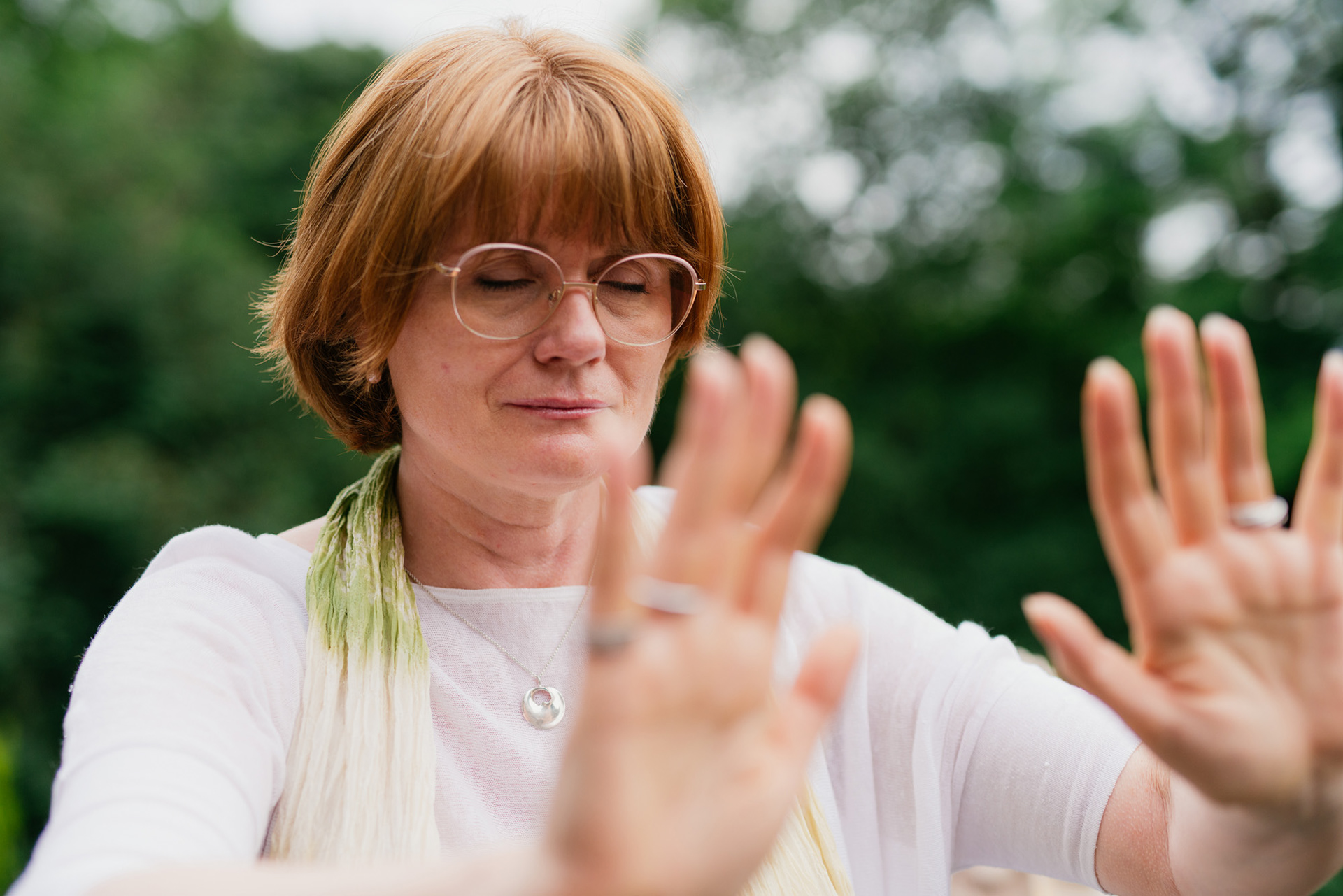 Embracing serenity: Petra Segger integrates Qigong and nutrition to guide holistic healing.