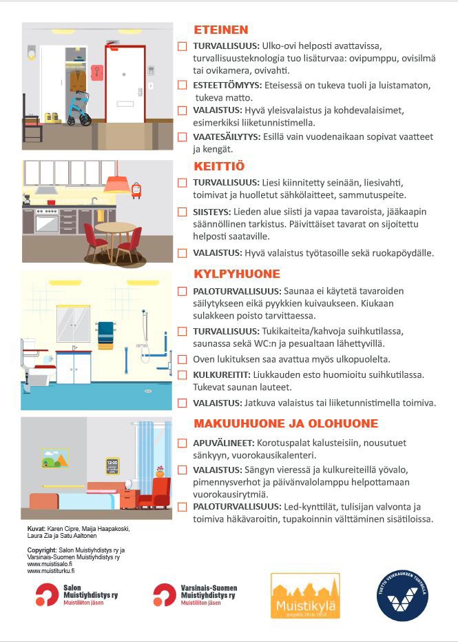 Tarkistuslista: Turvallisuus kotona. Kuvat Karen Cipre ja Maija Haapakoski