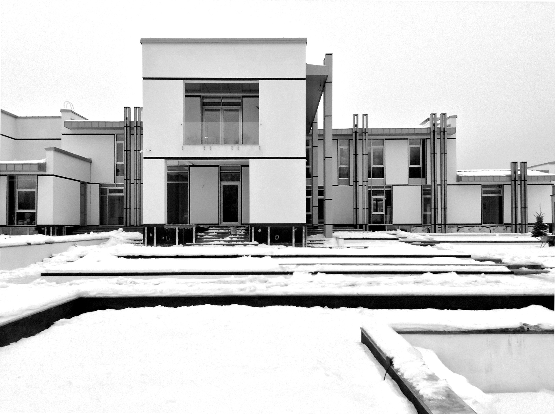 Backyard in winter time