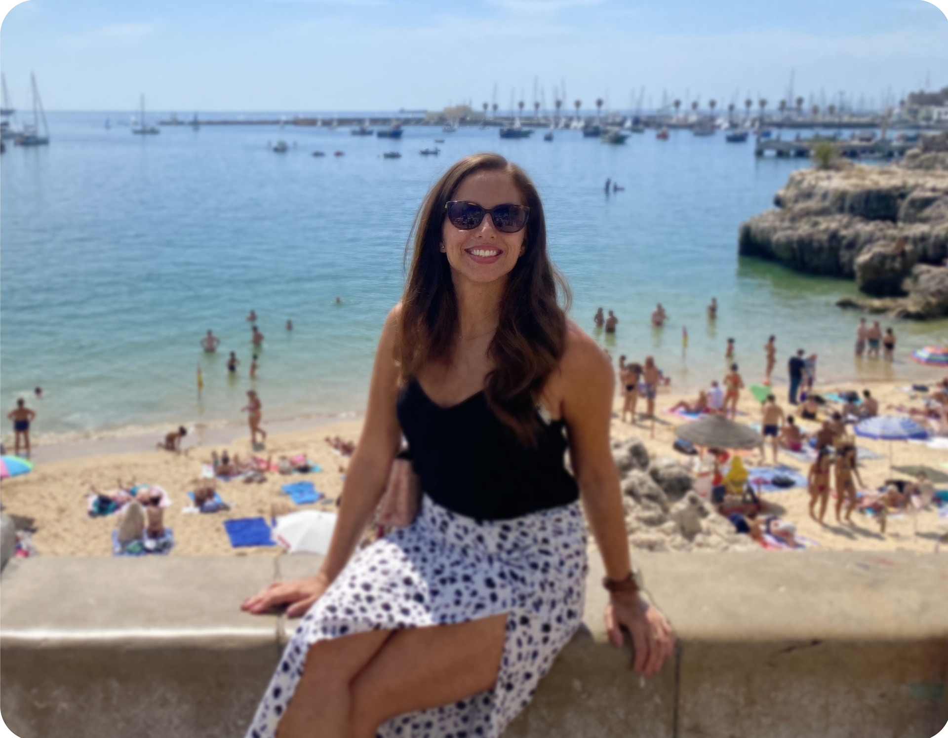 Designer at beach in Portugal