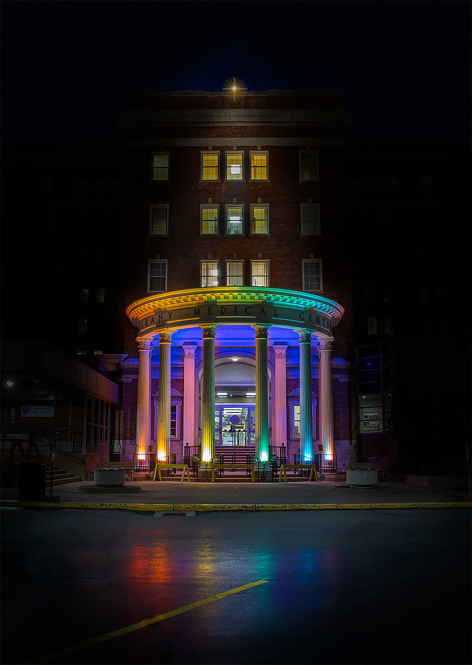 518 Rainbow Lit Pillars at Albany Med